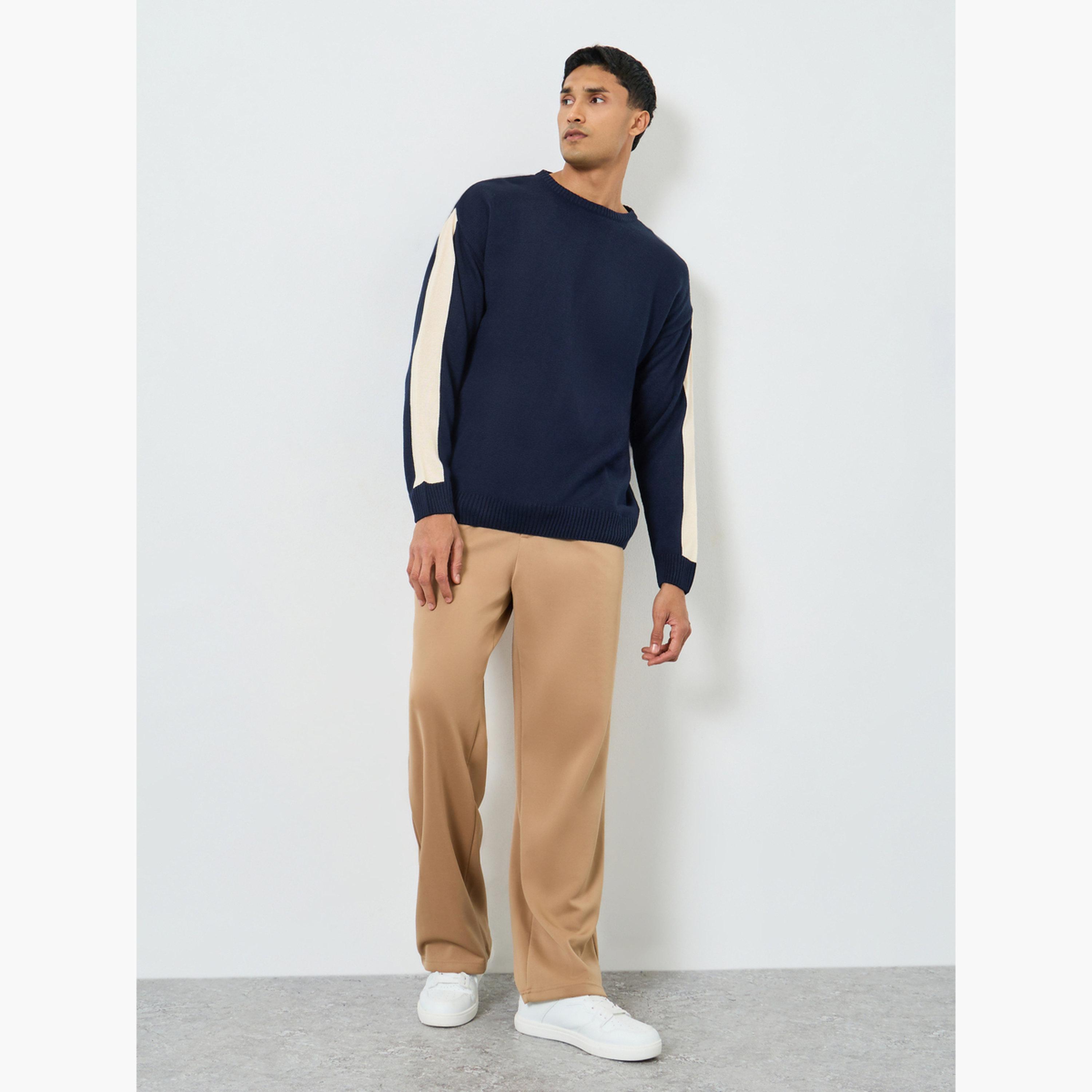 سويتر بأكمام كتل ألوان وقصة واسعة-men-clothing-sweatersandpullovers-image-2