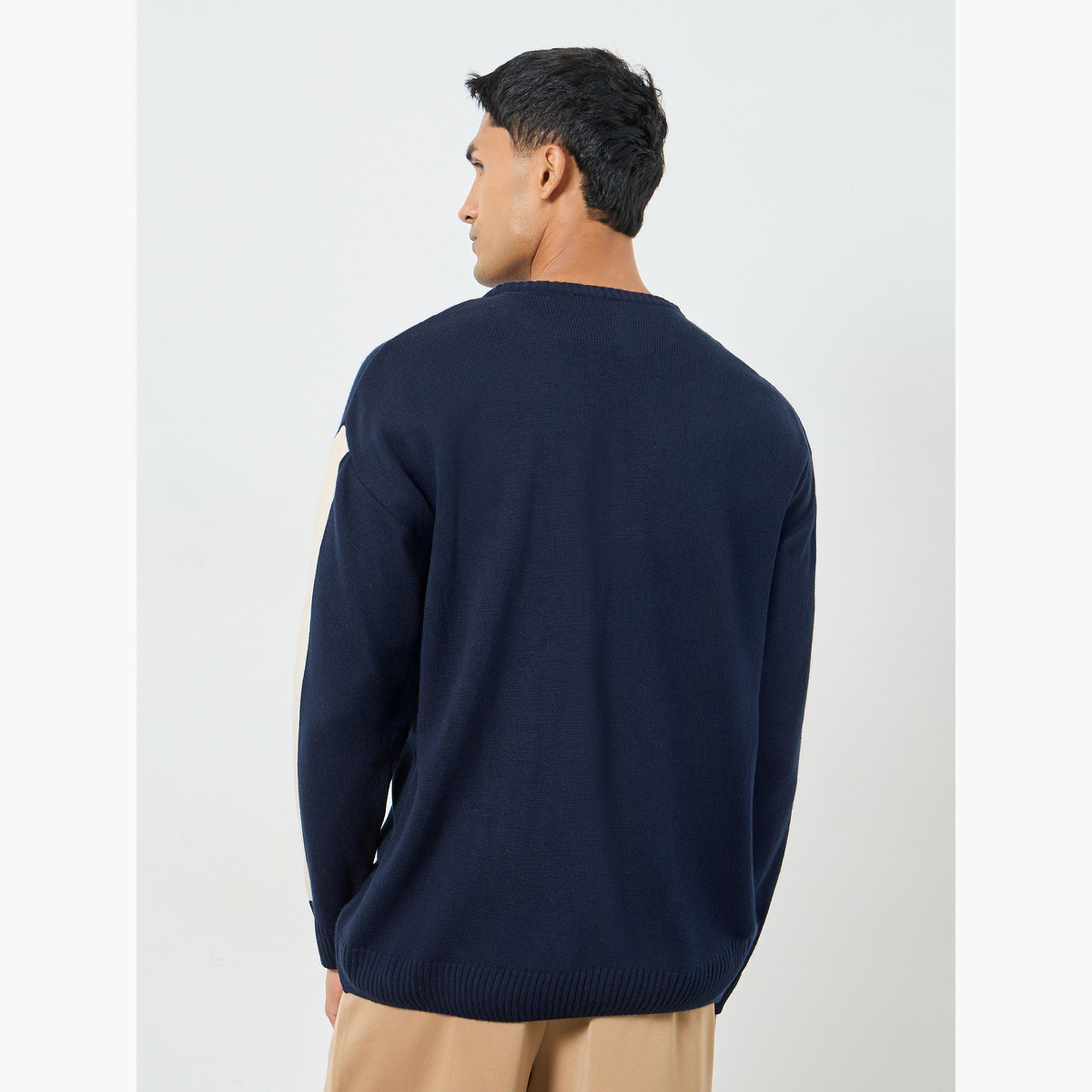 سويتر بأكمام كتل ألوان وقصة واسعة-men-clothing-sweatersandpullovers-image-4