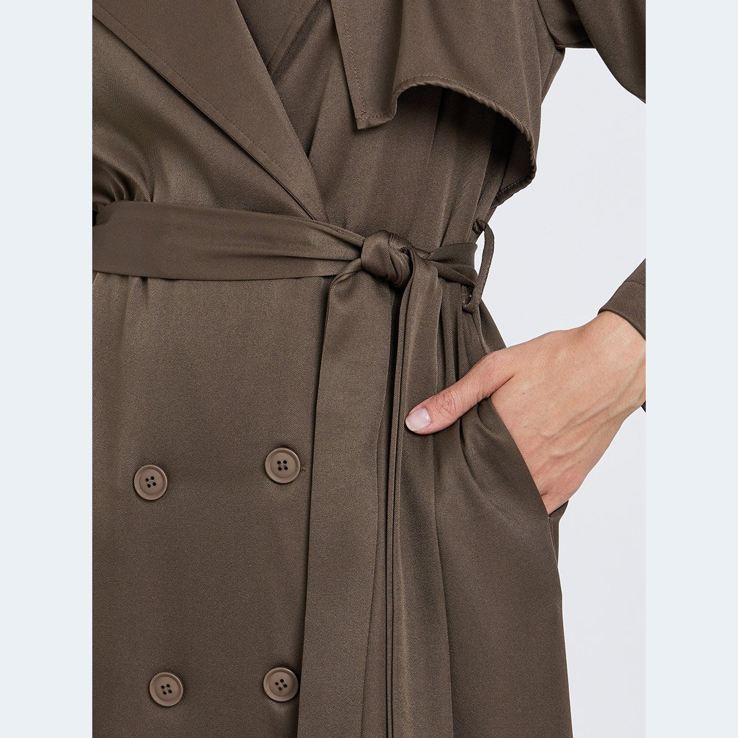 Styli Brown Regular Fit Midi Trench Coat-women-clothing-coatsandjackets-coats-image-3