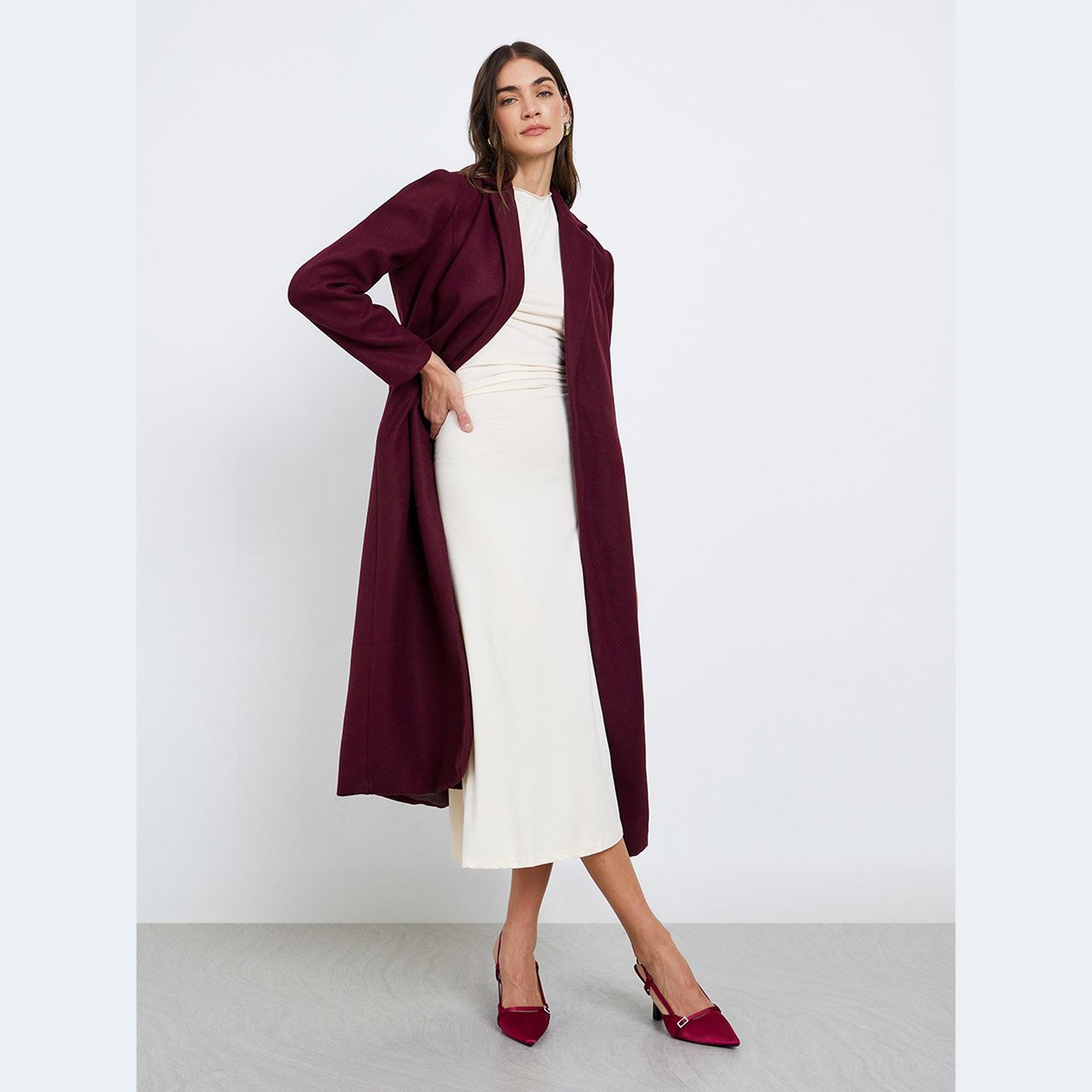 Styli Regular Fit Belted Maxi Wool Coat-women-clothing-coatsandjackets-coats-image-1