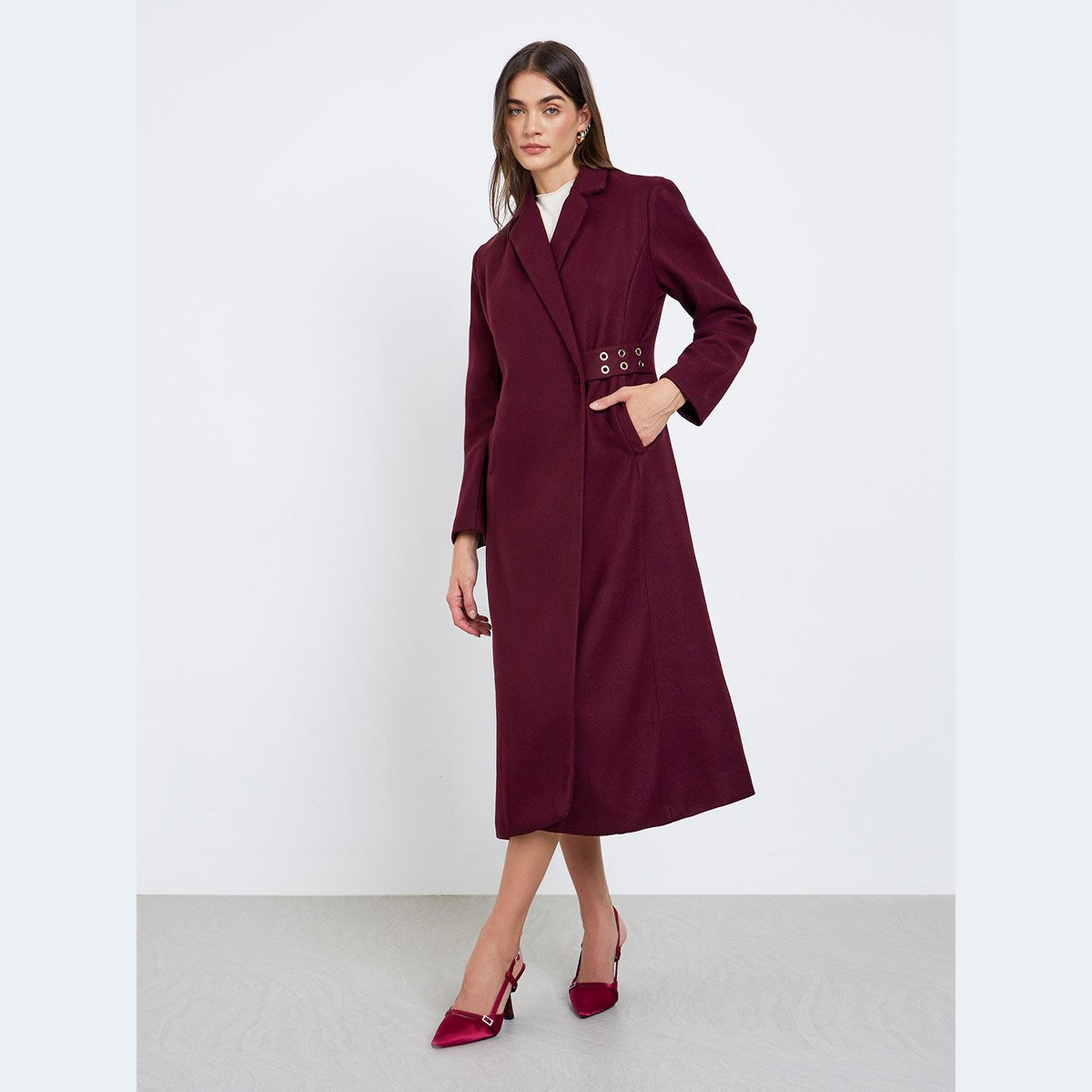 Styli Regular Fit Belted Maxi Wool Coat-women-clothing-coatsandjackets-coats-image-2