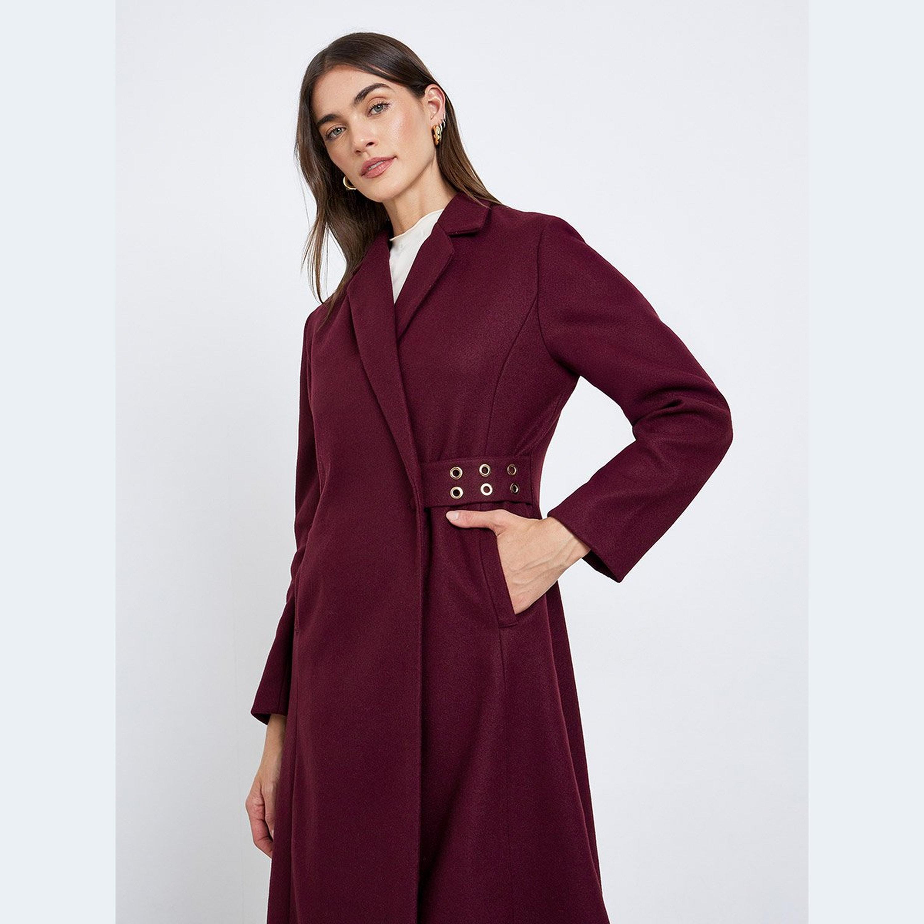 Styli Regular Fit Belted Maxi Wool Coat-women-clothing-coatsandjackets-coats-image-3