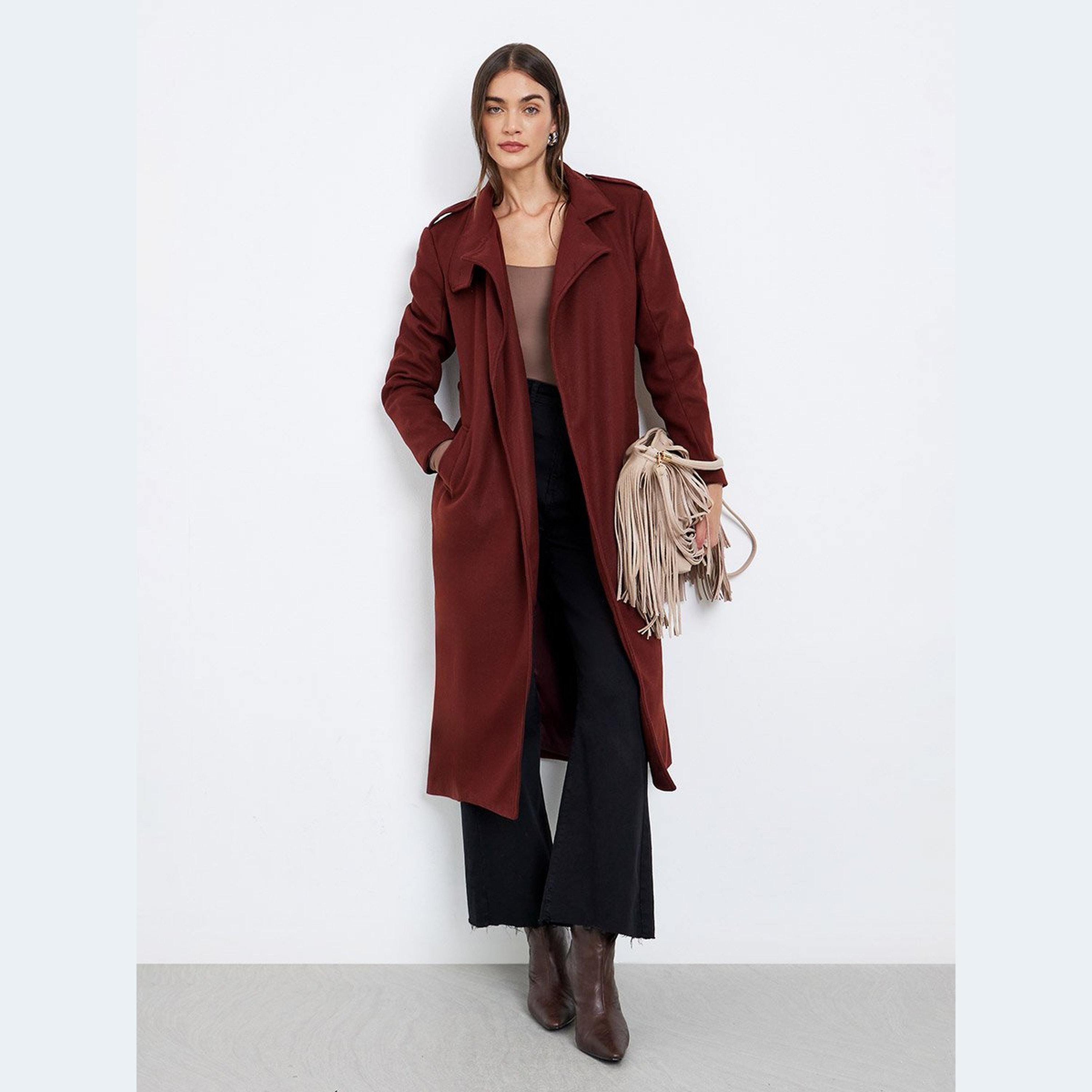 Styli Regular Fit Belted Trench Wool Coat-women-clothing-coatsandjackets-coats-image-1