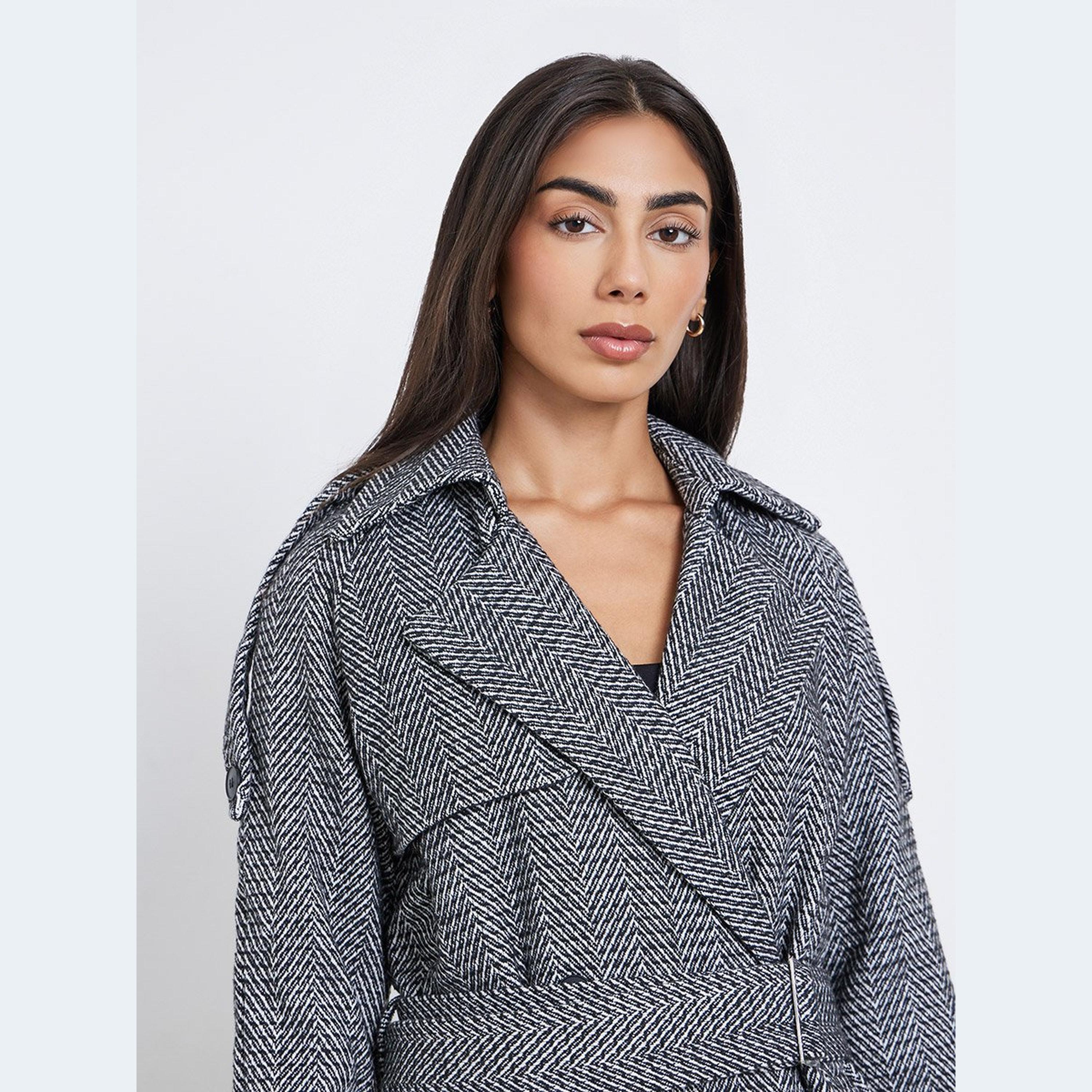 Styli Regular Fit Double Breasted Patterned Coat-women-clothing-coatsandjackets-coats-image-3