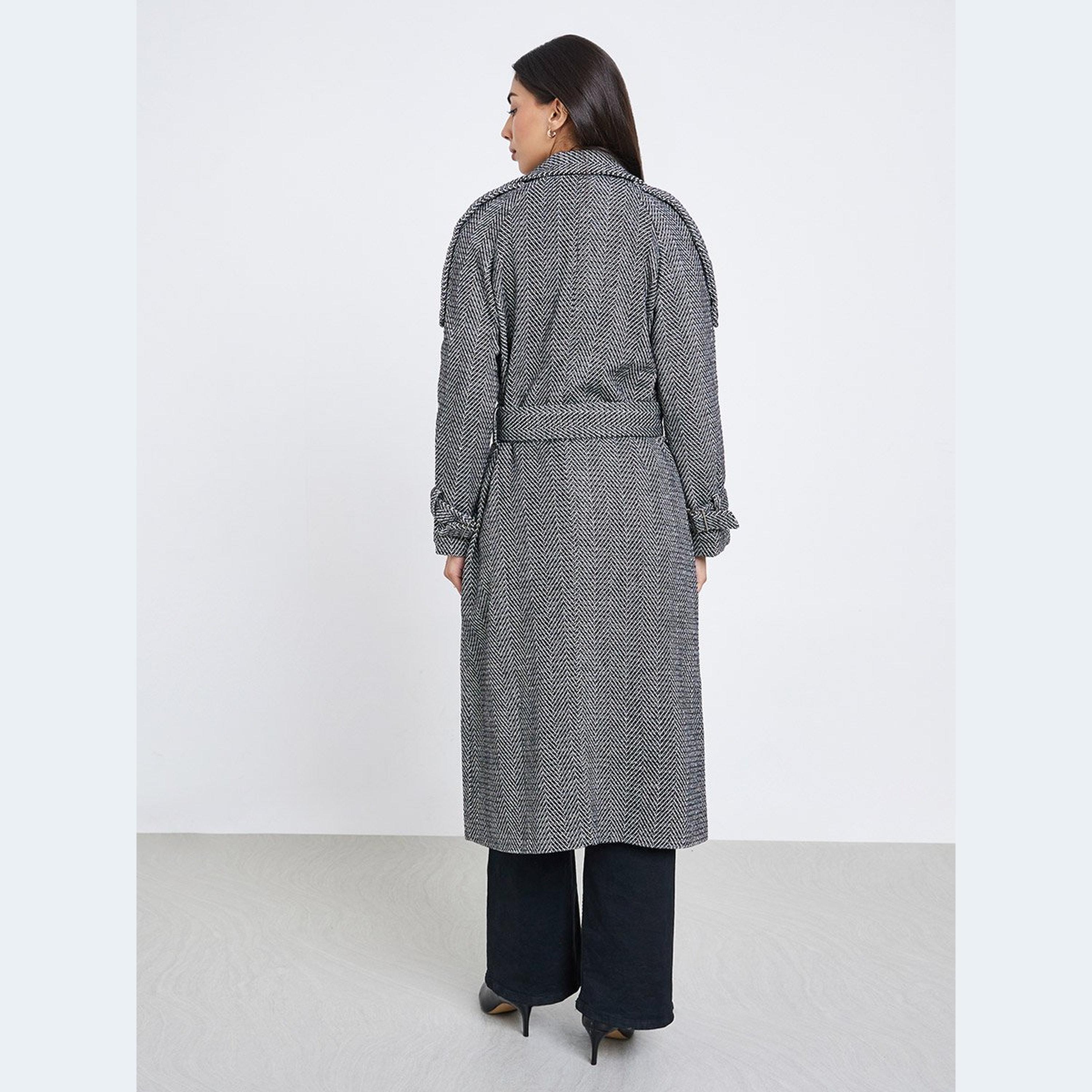 Styli Regular Fit Double Breasted Patterned Coat-women-clothing-coatsandjackets-coats-image-4