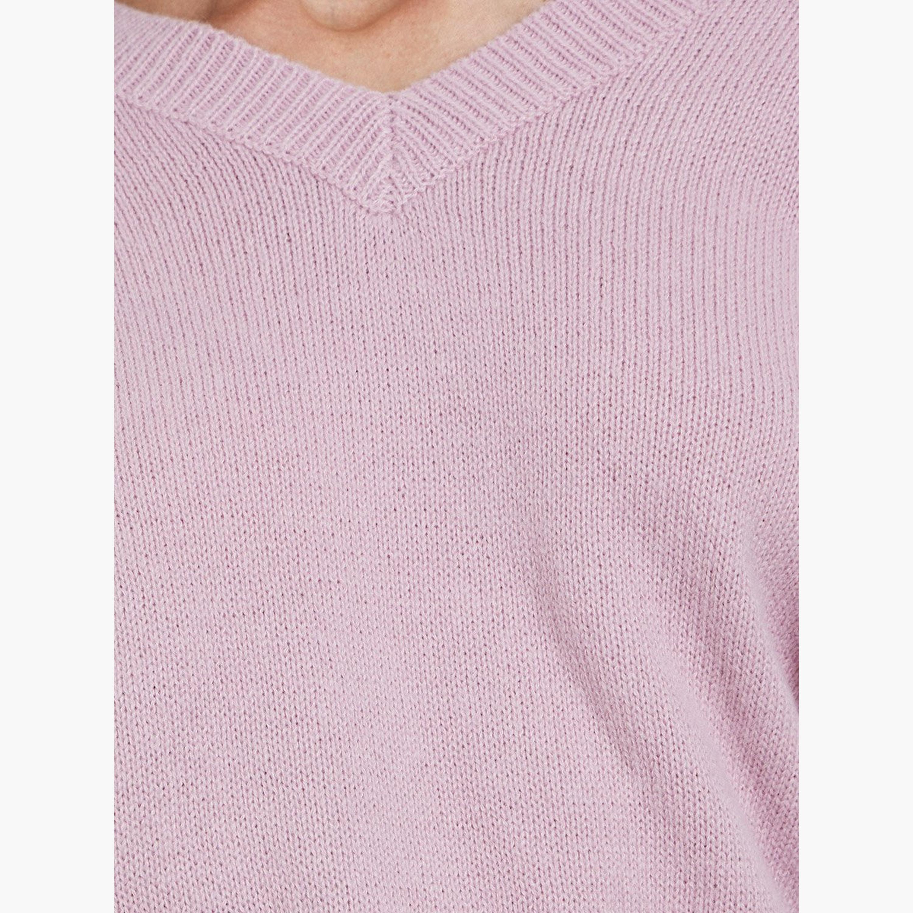 ستايلي - سترة للنساء وردية اللون برقبة على شكل حرف V وقصّة عادية-women-winterwear-cardigansandjumpers-jumpers-image-5