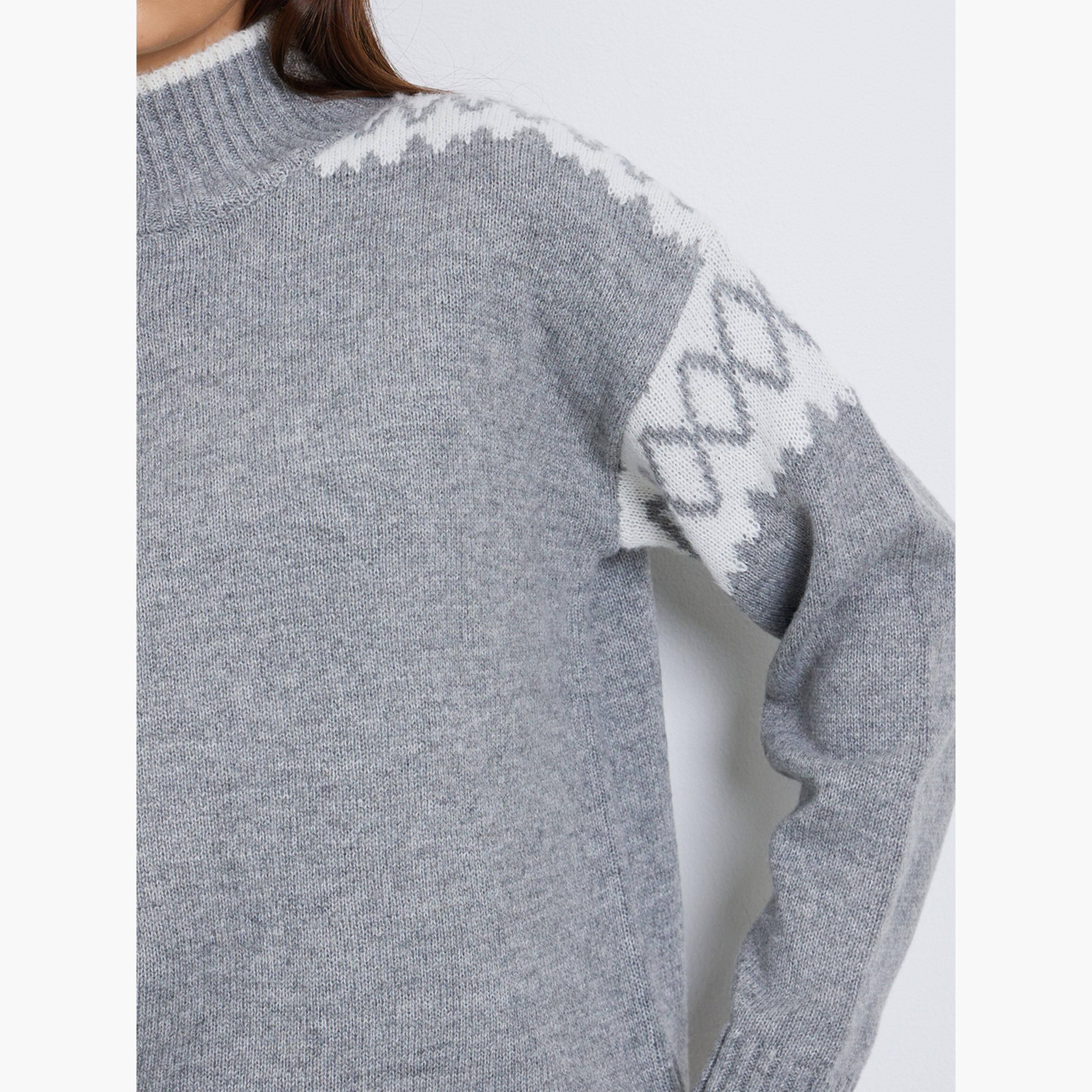 ستايلي - سترة محبوكة رمادية بقصّة عادية-women-clothing-cardigansandjumpers-jumpers-image-4