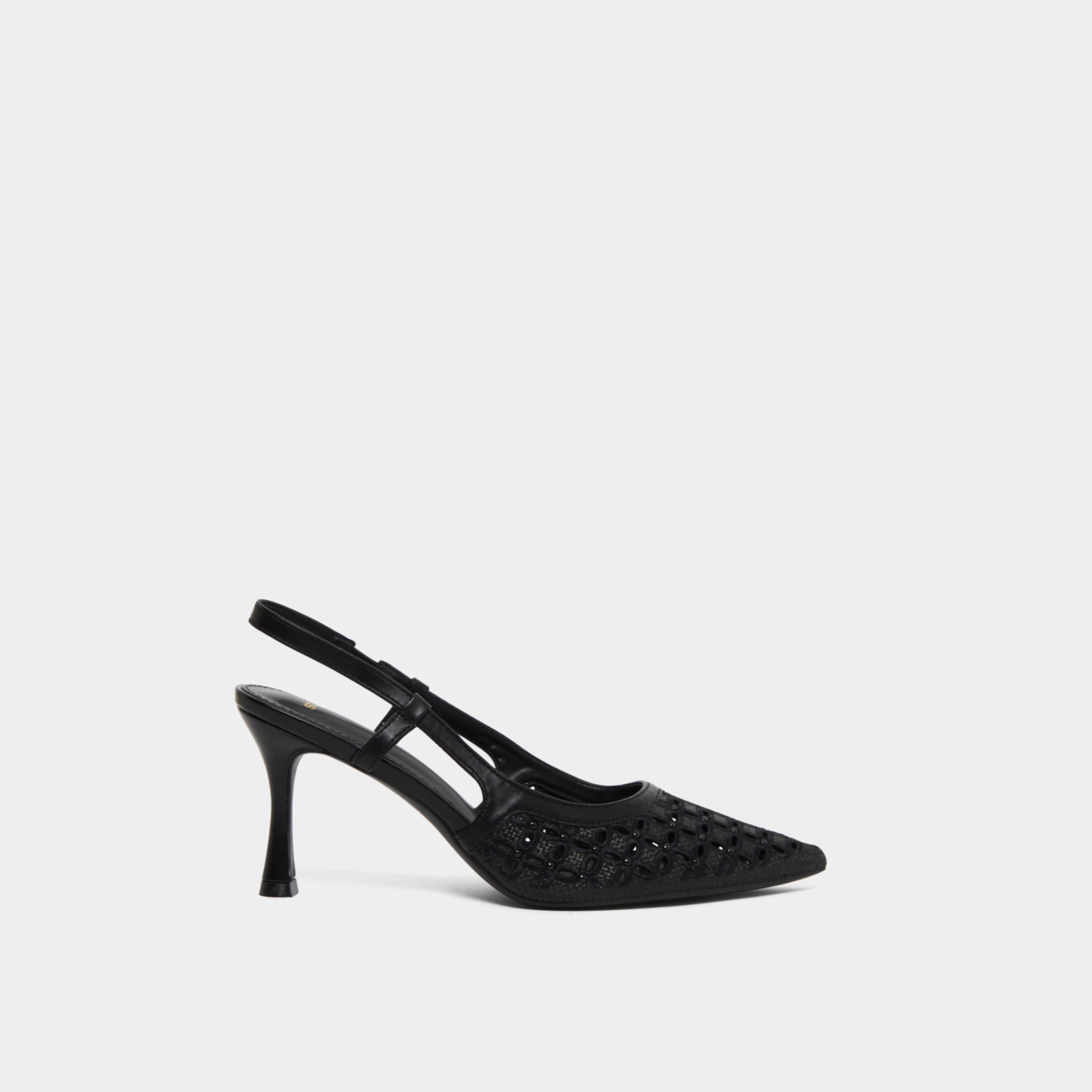 Styli Women Black Embellished Slingback Stiletto Heel Shoes-women-shoes-sandals-heeled-image-3