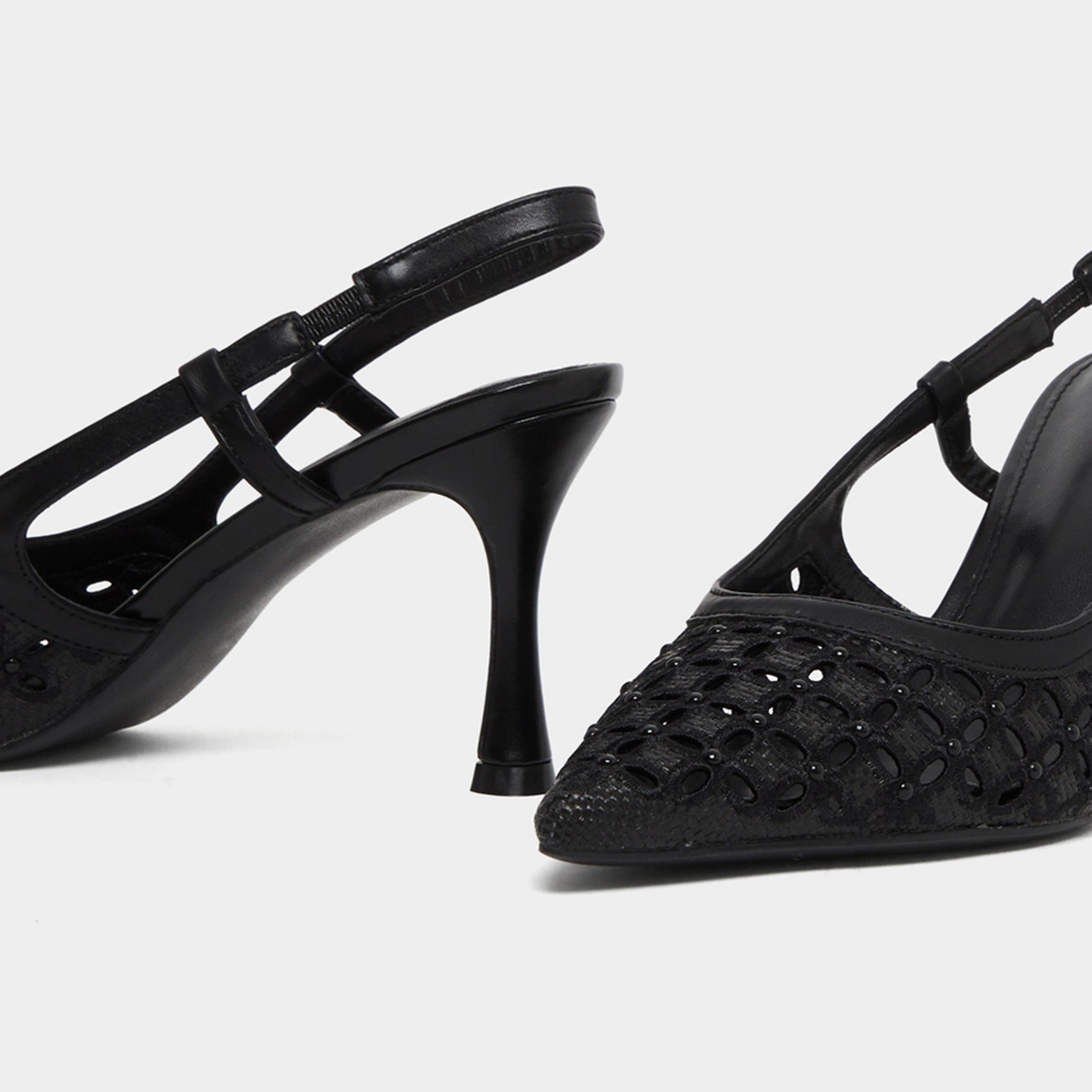 Styli Women Black Embellished Slingback Stiletto Heel Shoes-women-shoes-sandals-heeled-image-4