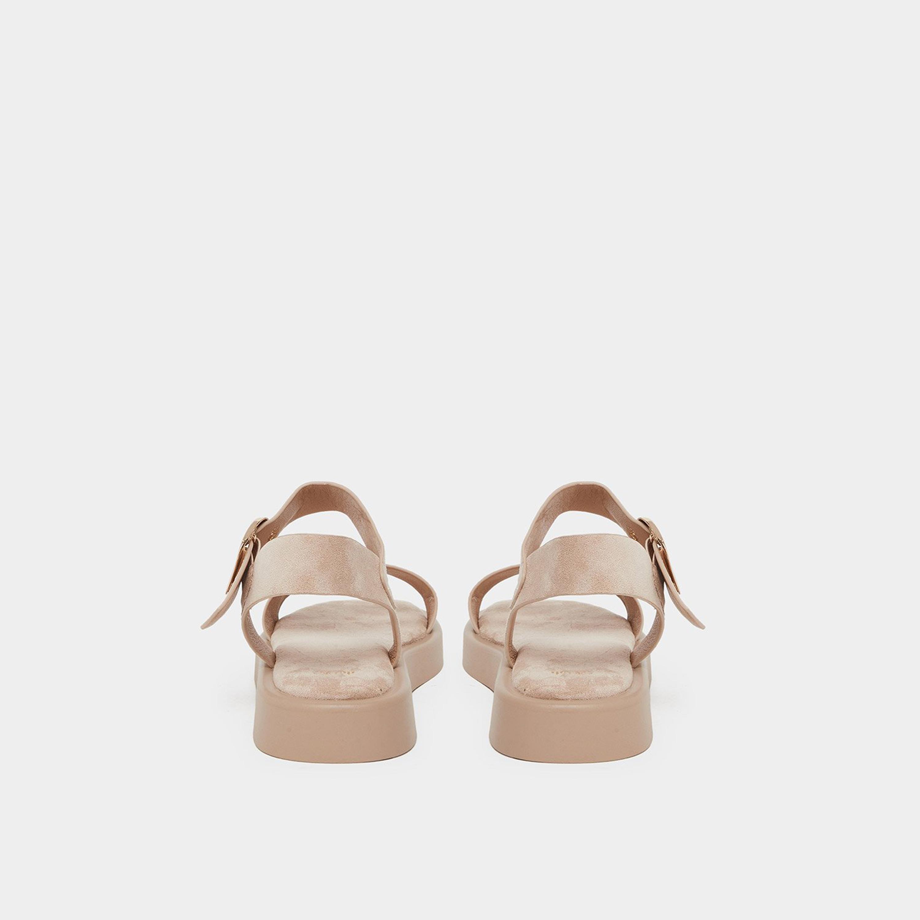 ستايلي - صندل مسطح بإبزيم بيج-women-shoes-sandals-flats-image-5