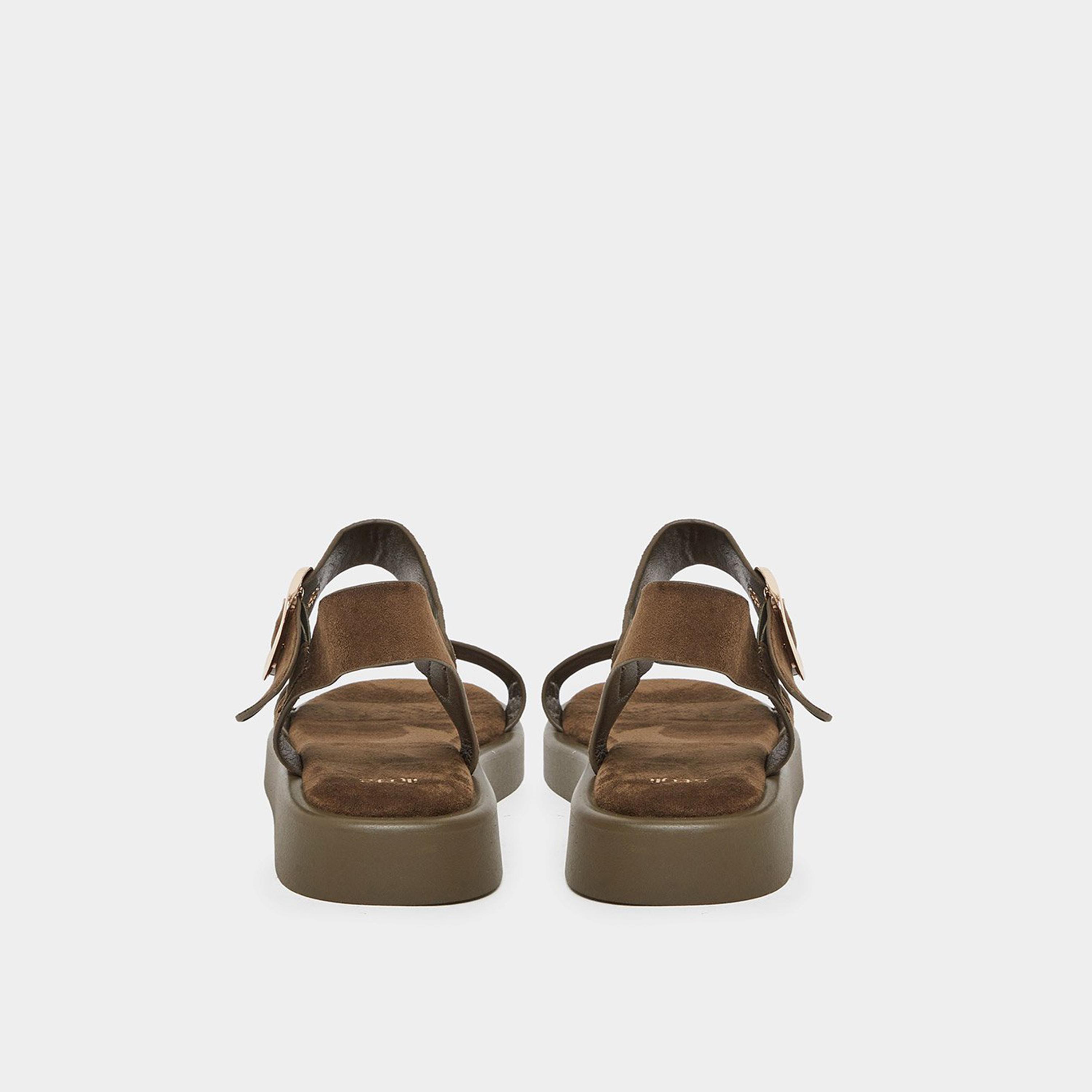 Styli Women Brown Suede Flat Sandals-women-shoes-sandals-flats-image-5