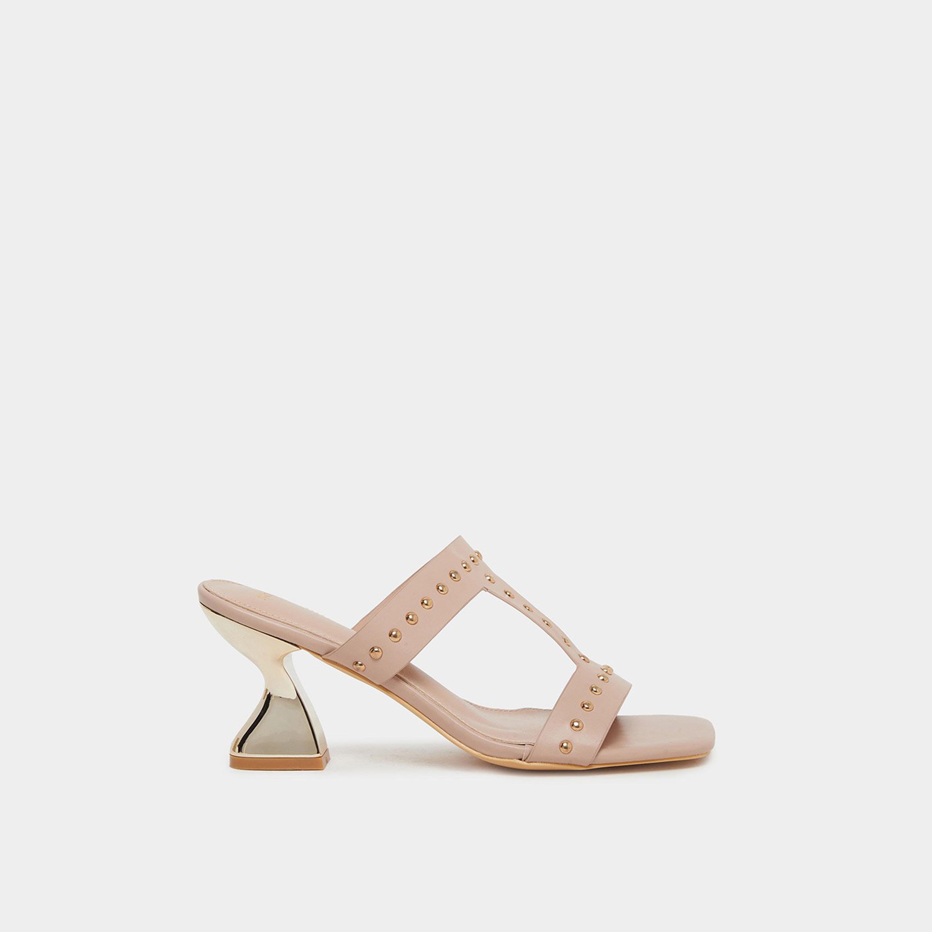 ستايلي - صندل كعب صغير مرصع بالأحجار بلون البيج-women-shoes-heels-image-3