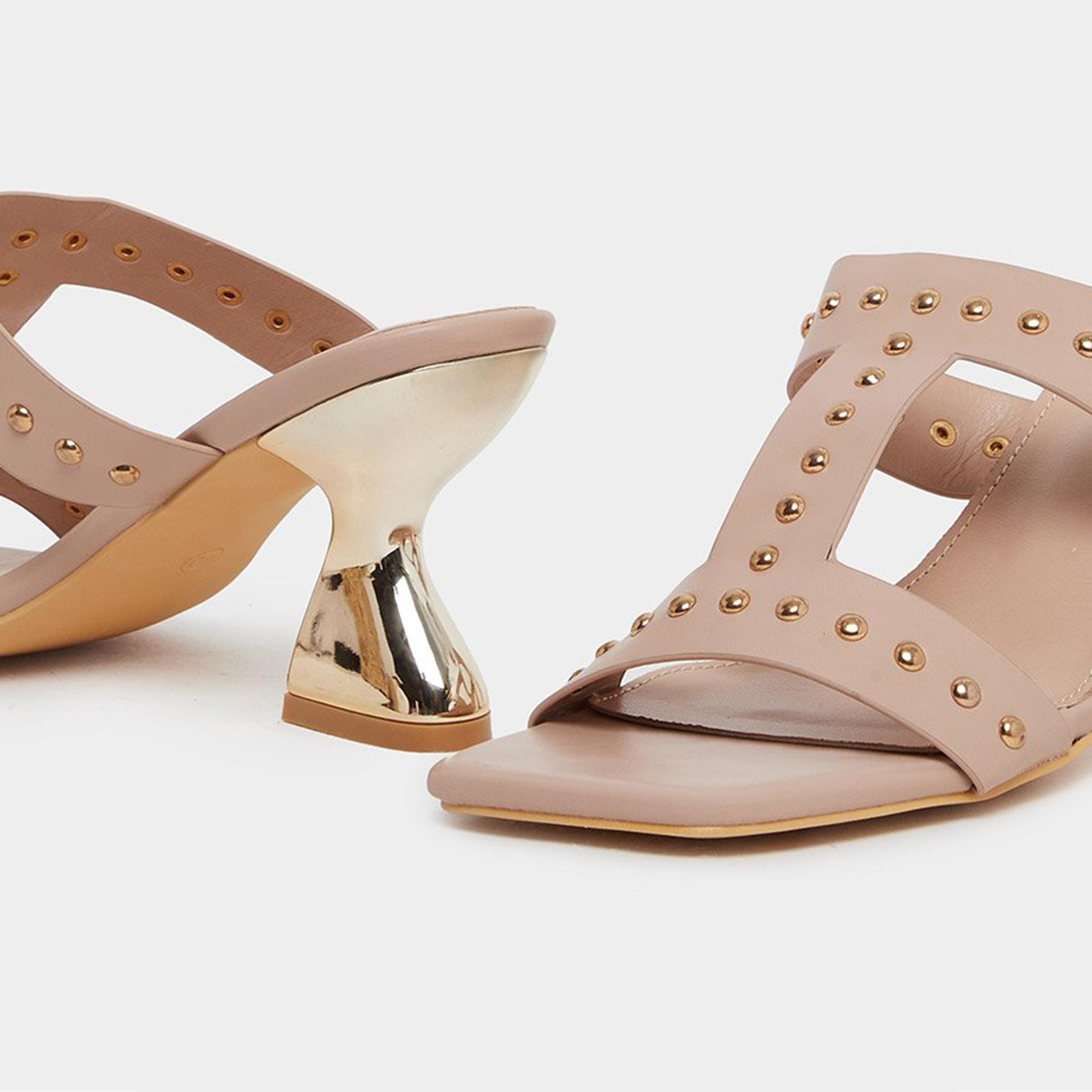 ستايلي - صندل كعب صغير مرصع بالأحجار بلون البيج-women-shoes-heels-image-4
