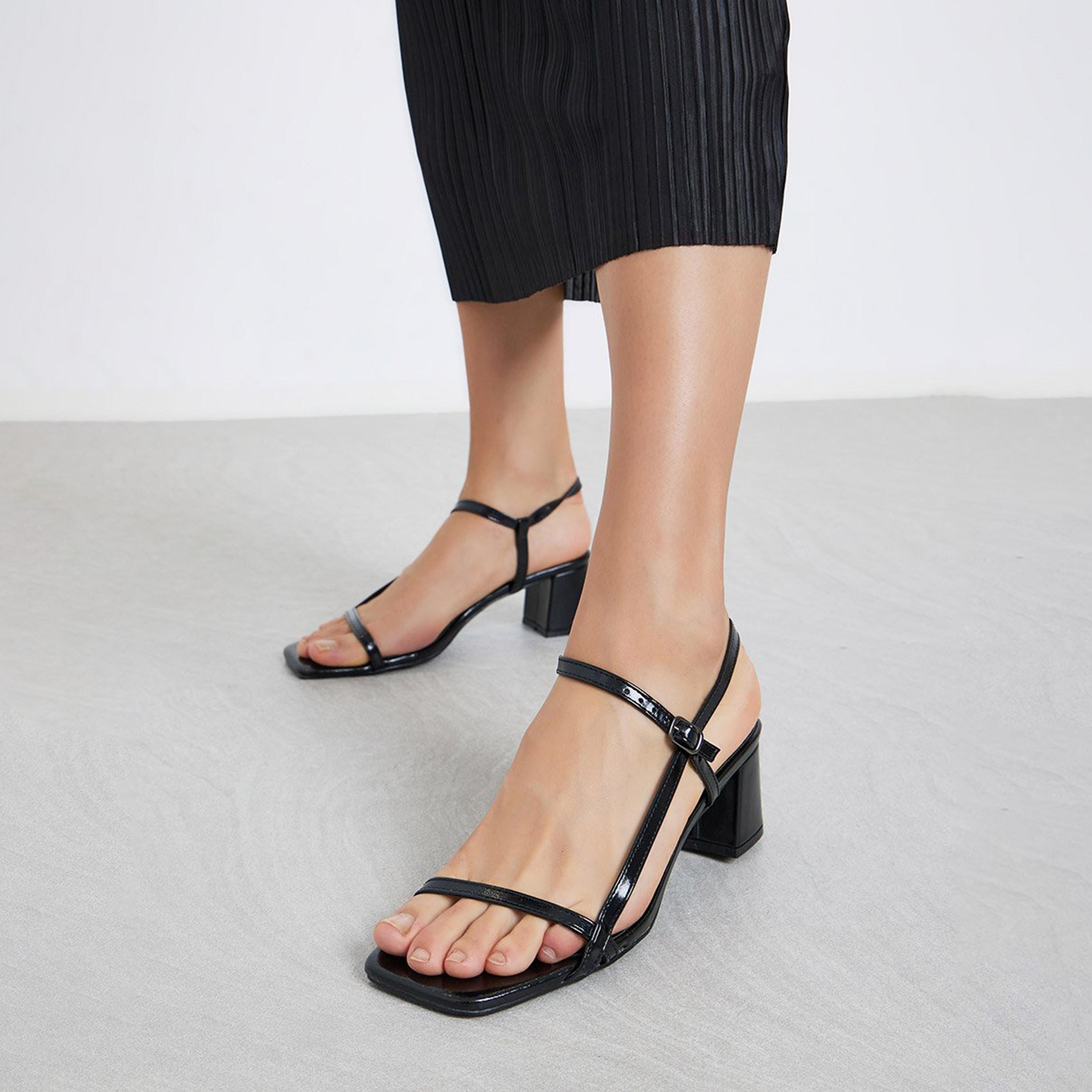 ستايلي - صندل بكعب أسود مفتوح من الخلف-women-shoes-sandals-heeled-image-2