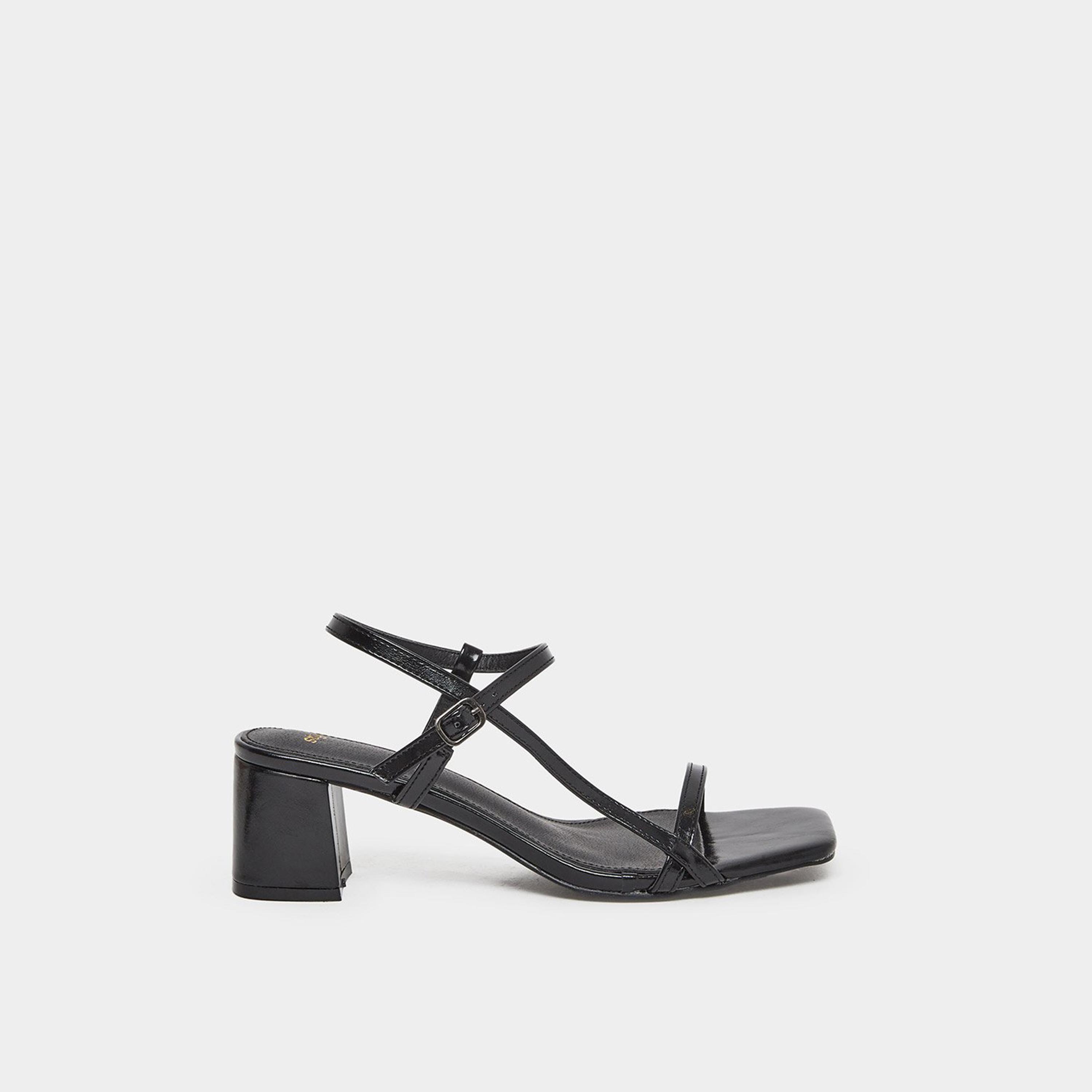 Styli Women Black Block Heel Slingback Sandals-women-shoes-sandals-heeled-image-3