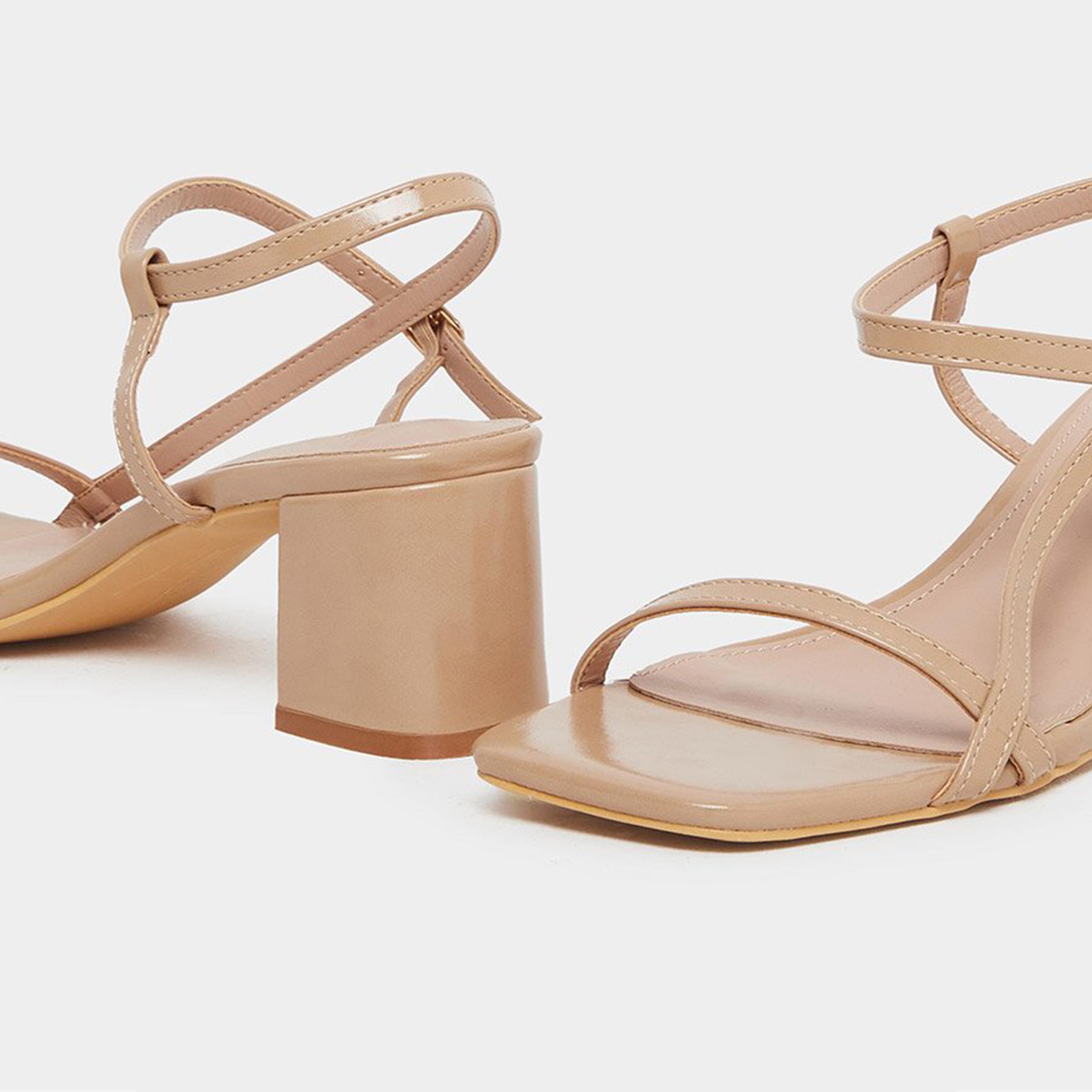 Styli Women Beige Block Heel Slingback Sandals-women-shoes-sandals-heeled-image-4