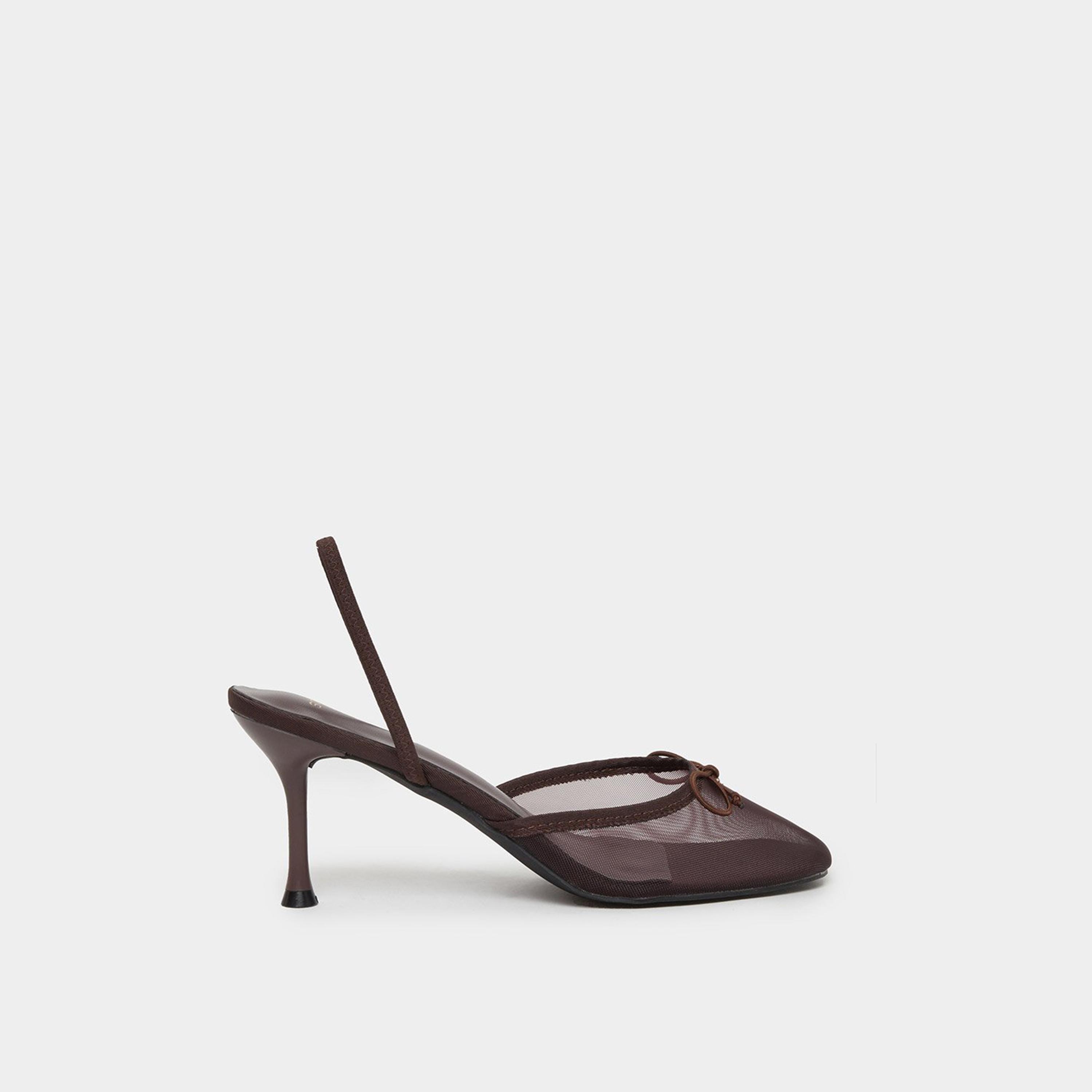 Styli Women Burghandy Mesh Slingback Stiletto Heels Shoes-women-shoes-heels-image-2