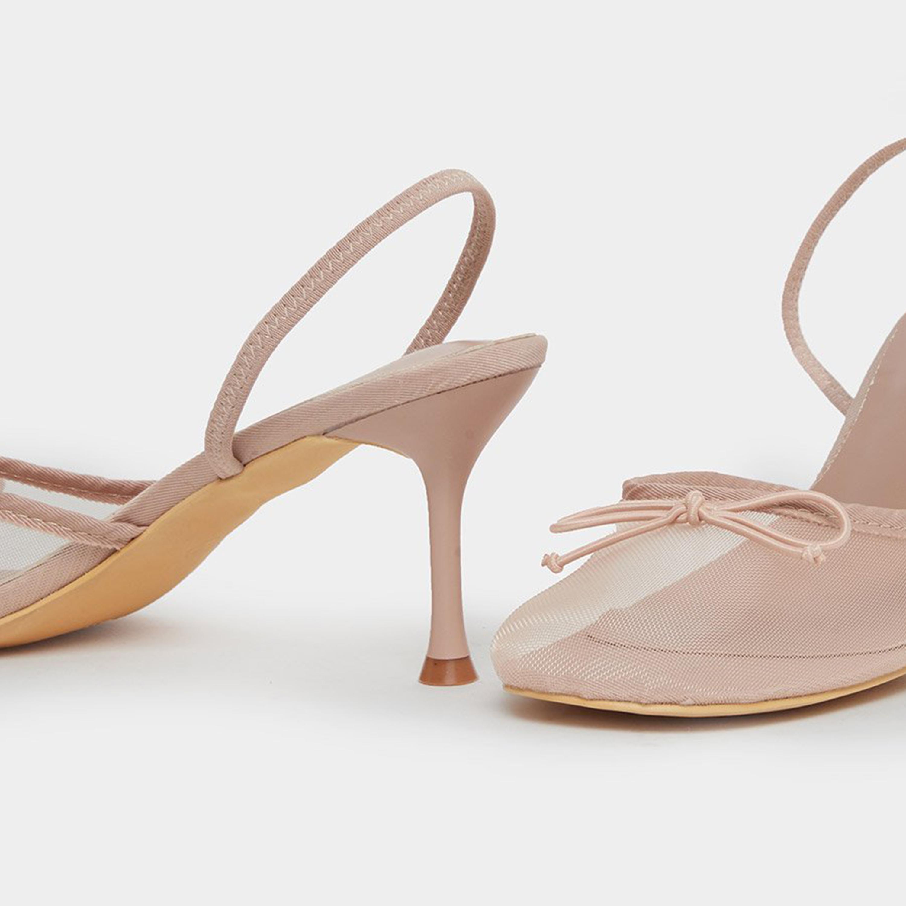 ستايلي - حذاء بكعب ستيليتو مفتوح من الخلف وشبكي لون بيج-women-shoes-heels-image-3