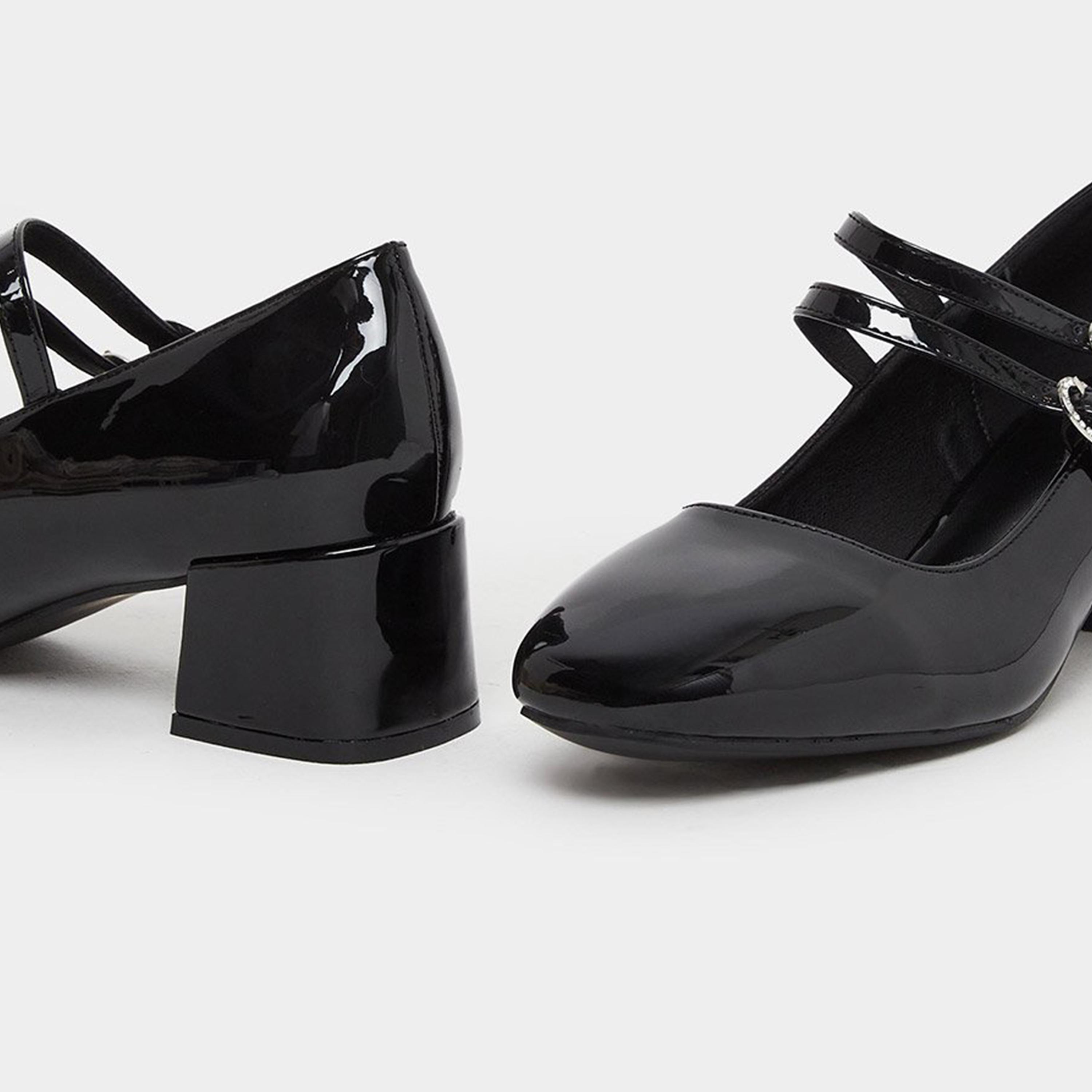 Styli Women Black Block Heel Mary Jane Shoes-women-shoes-heels-image-4