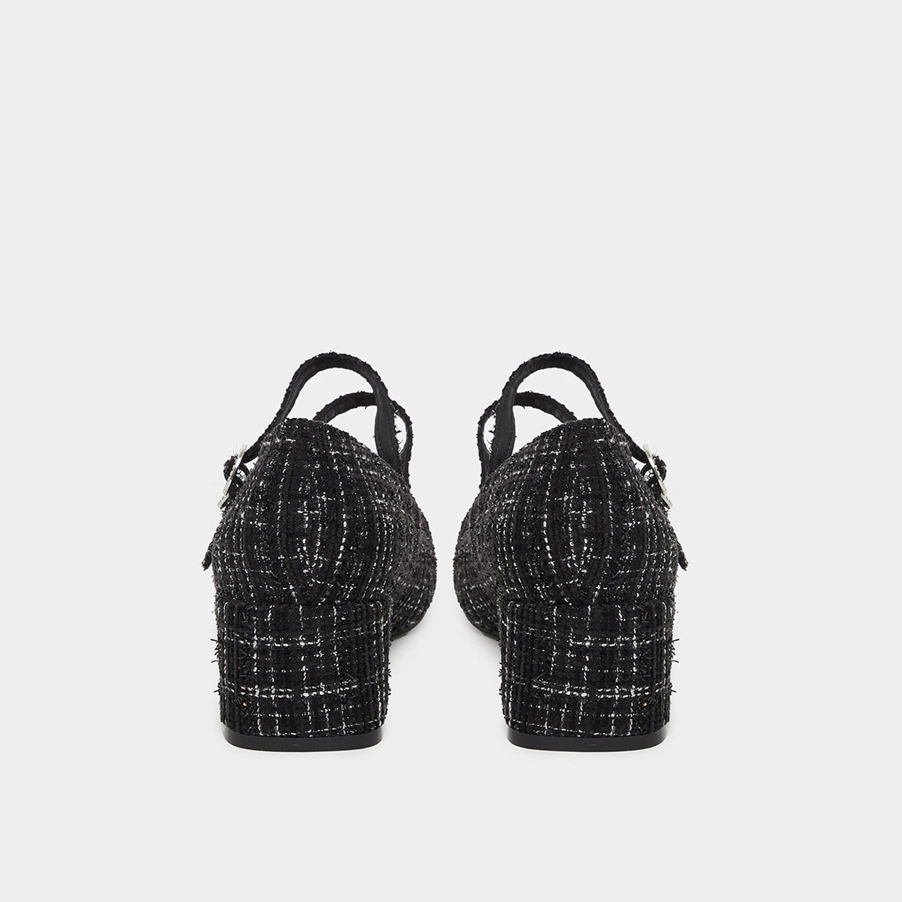 ستايلي - حذاء ماري جين بكعب عريض من التويد الأسود-women-shoes-heels-image-5