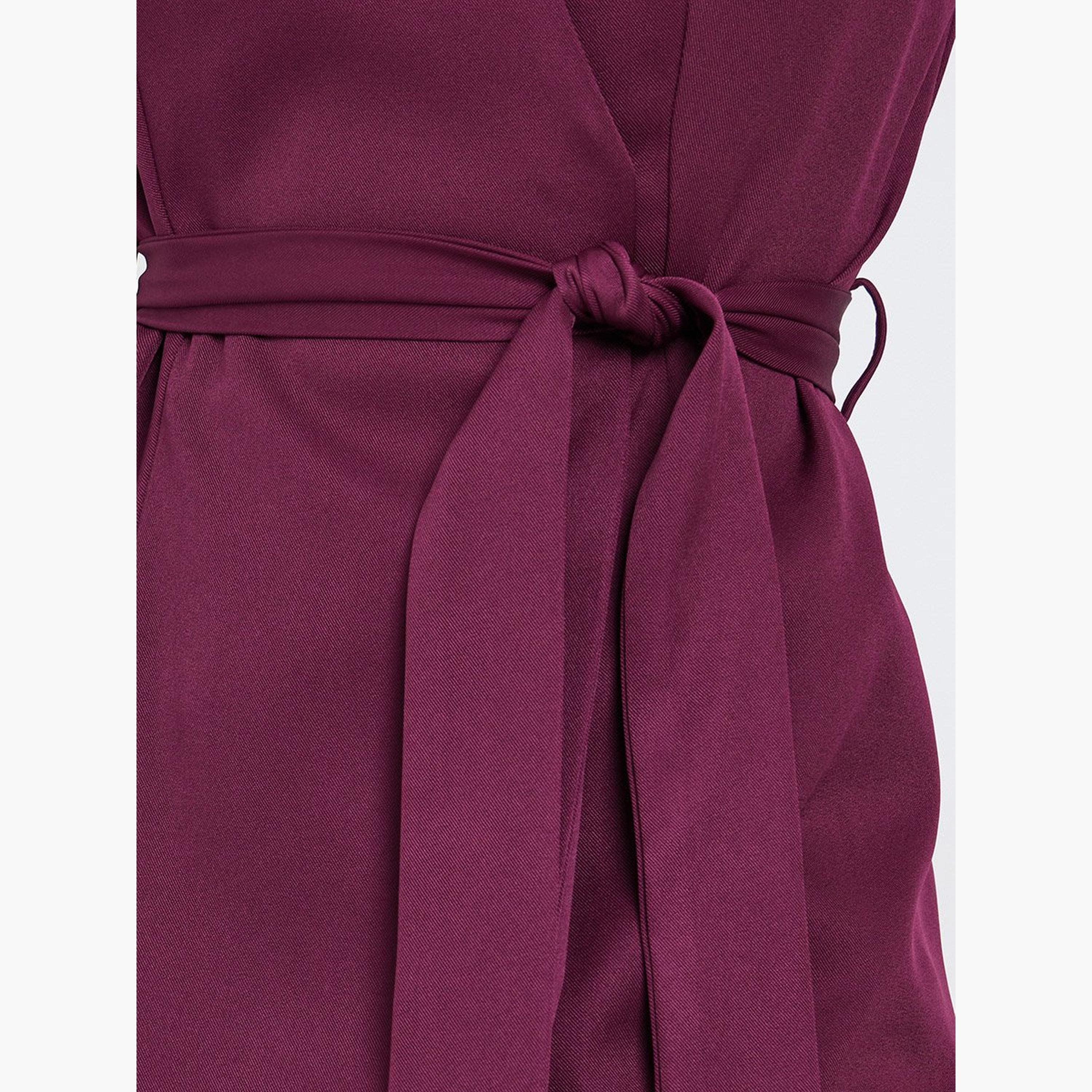 Styli Women Burgundy Sleeveless Wrap Top-women-clothing-shirtsandblouses-blouses-image-3