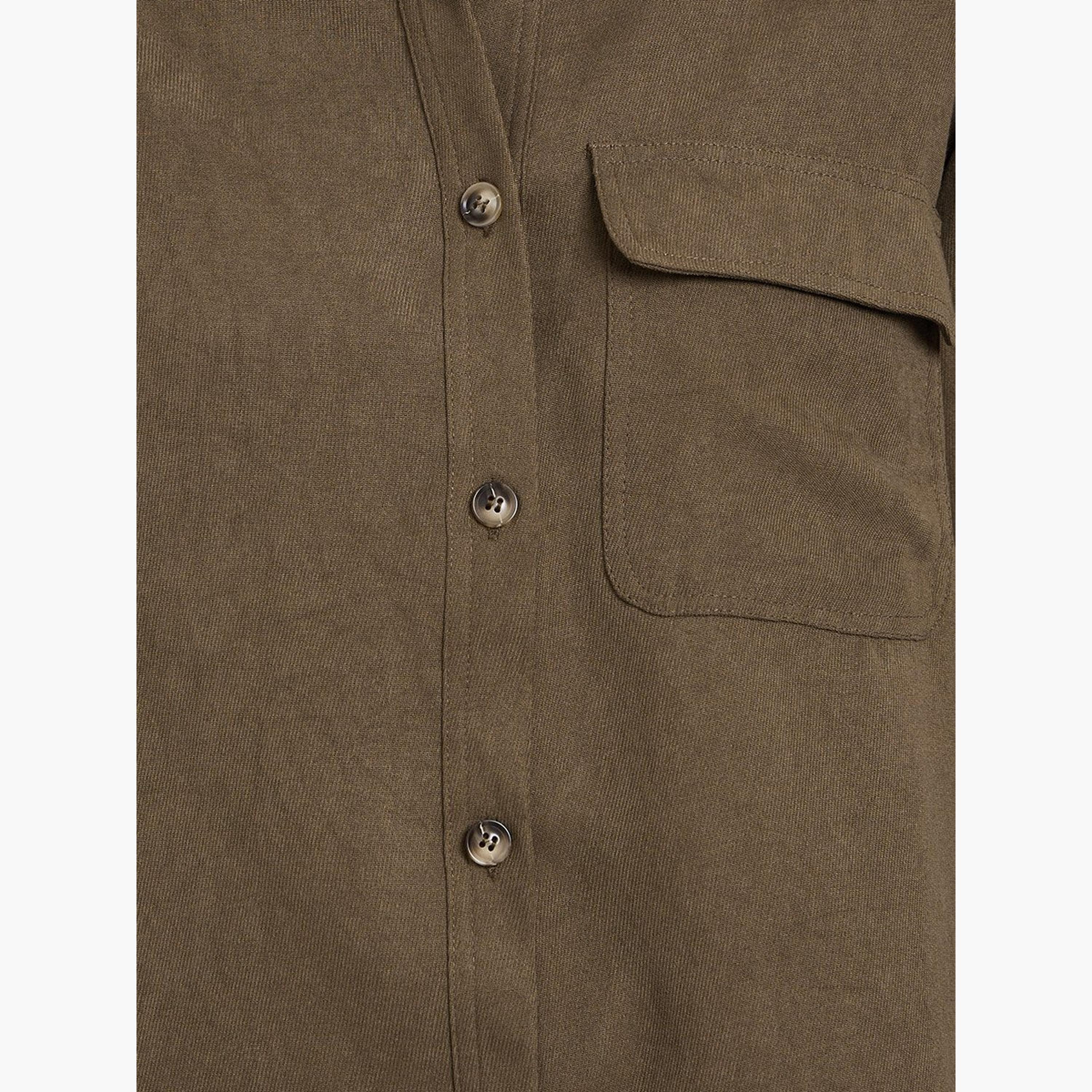 ستايلي - قميص بني بأكمام طويلة وجيب-women-clothing-shirtsandblouses-shirts-image-4
