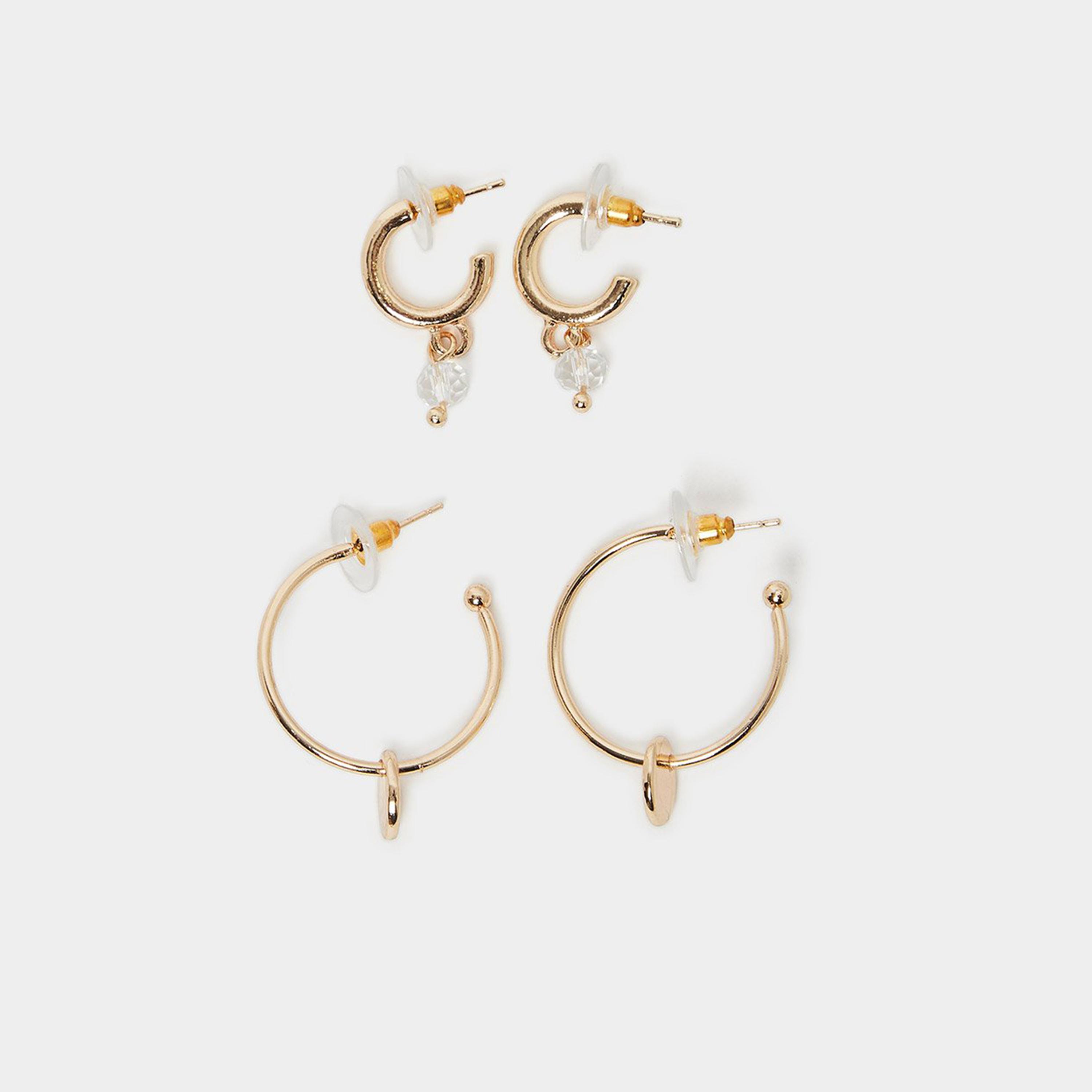 Styli Set of 2 - Plain Hoop Earrings-women-watchesandjewellery-jewellery-earrings-image-1