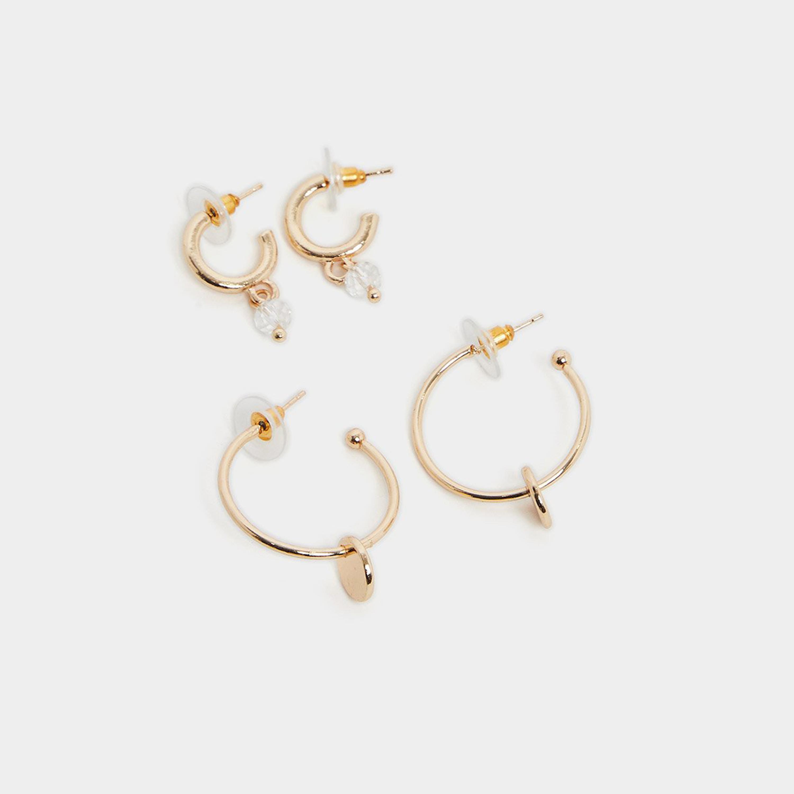 Styli Set of 2 - Plain Hoop Earrings-women-watchesandjewellery-jewellery-earrings-image-3