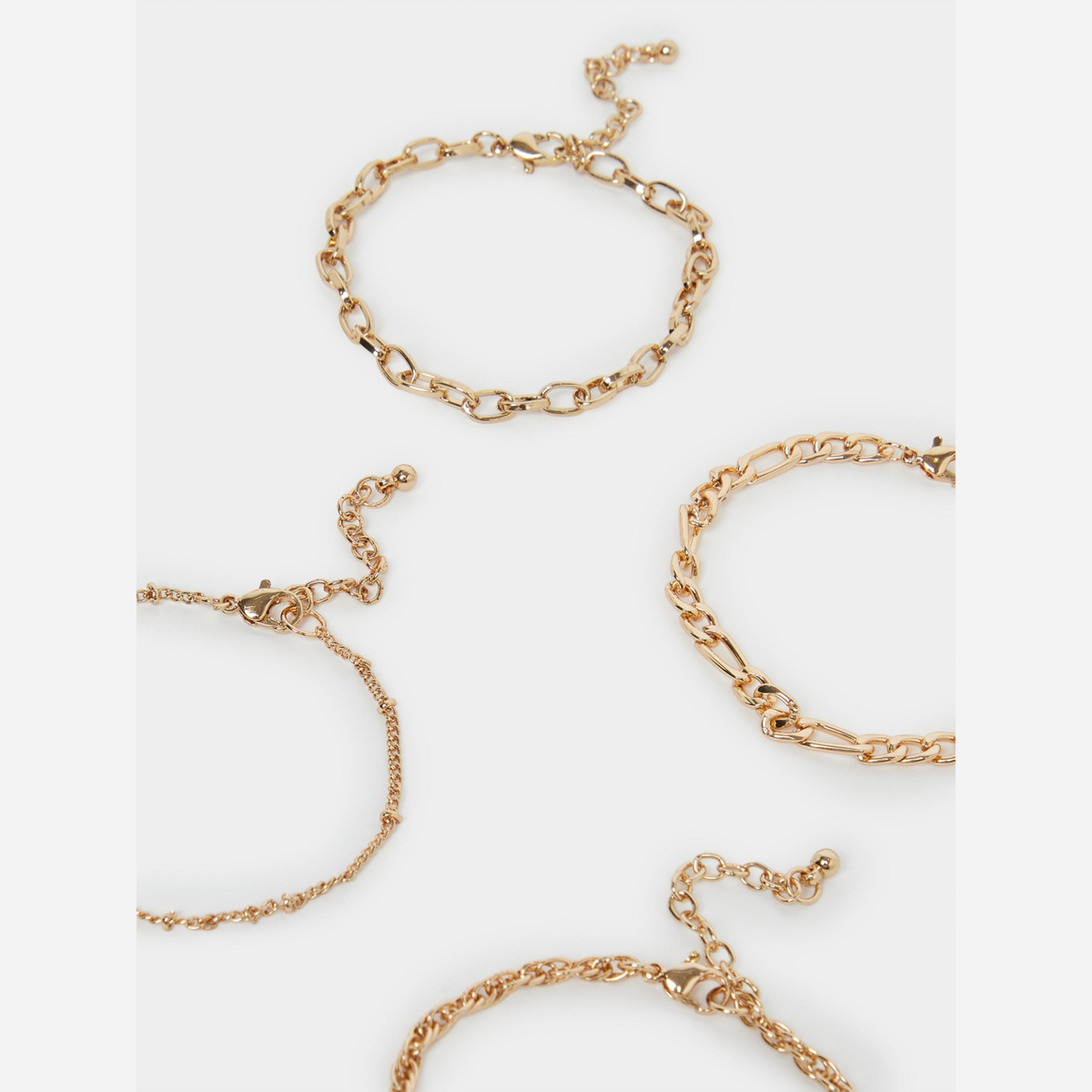 ستايلي - مجموعة من 6 أساور سلسلة متنوعة-women-watchesandjewellery-jewellery-banglesandbracelets-image-3
