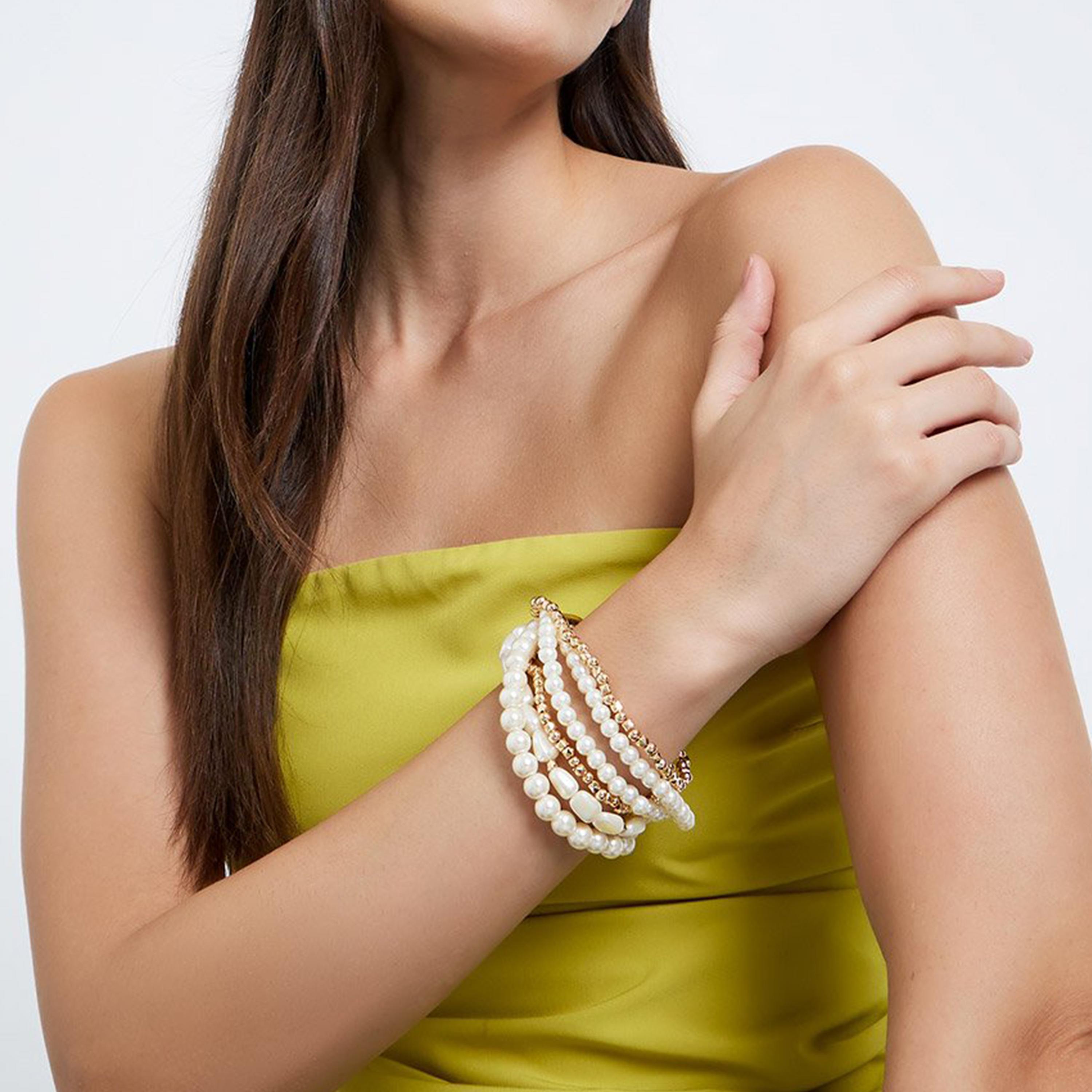 Styli Faux Pearl Beaded Bracelet-women-watchesandjewellery-jewellery-banglesandbracelets-image-2