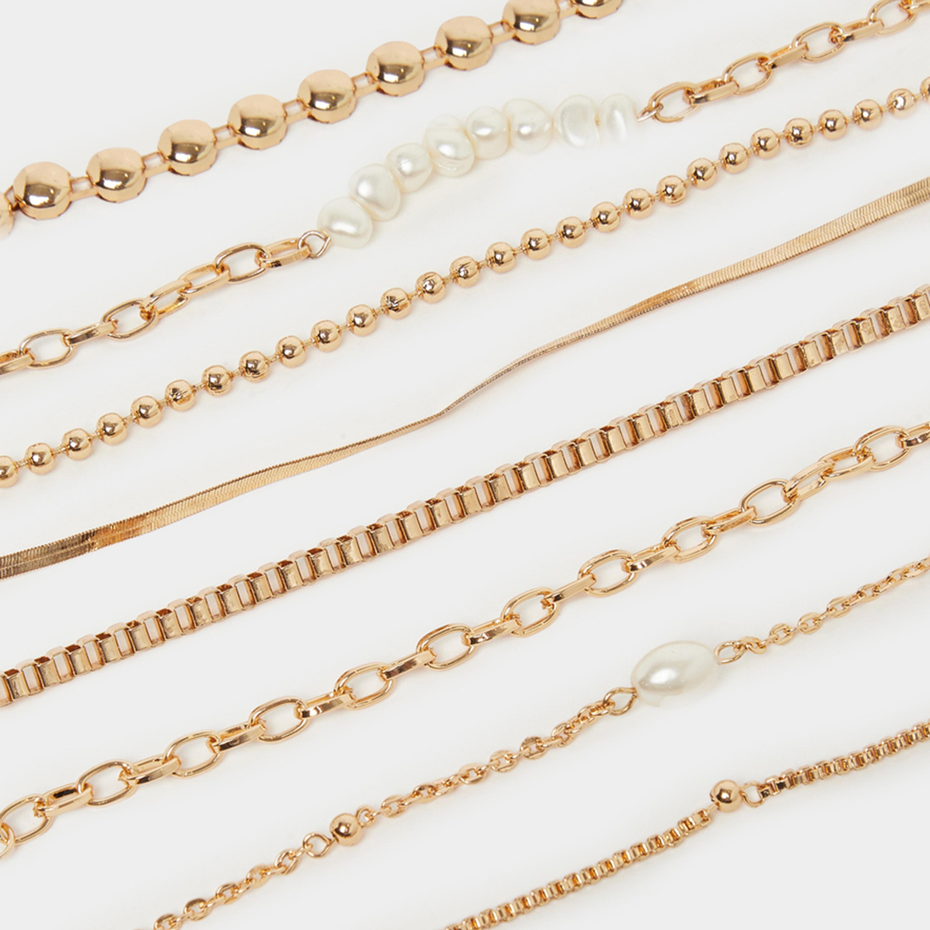 ستايلي - طقم 8 أساور ذهبية متعددة الطبقات-women-watchesandjewellery-jewellery-banglesandbracelets-image-3