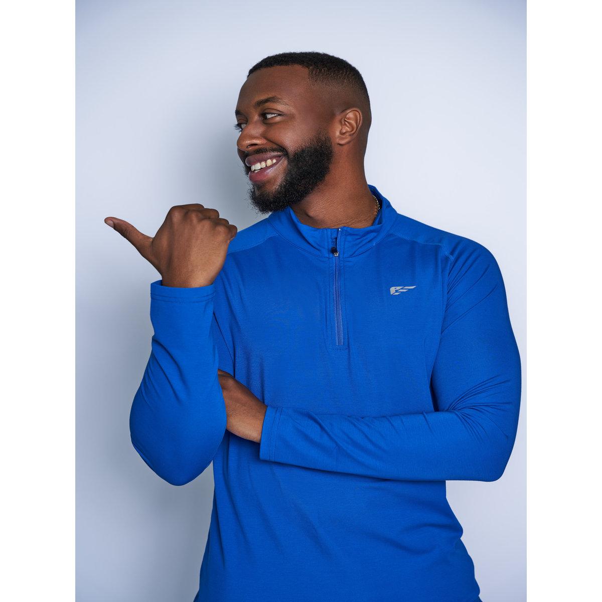 Palmfit X Styli Men Blue Half Zip Comfort Active Jacket-men-clothing-jacketsandblazers-jackets-image-2
