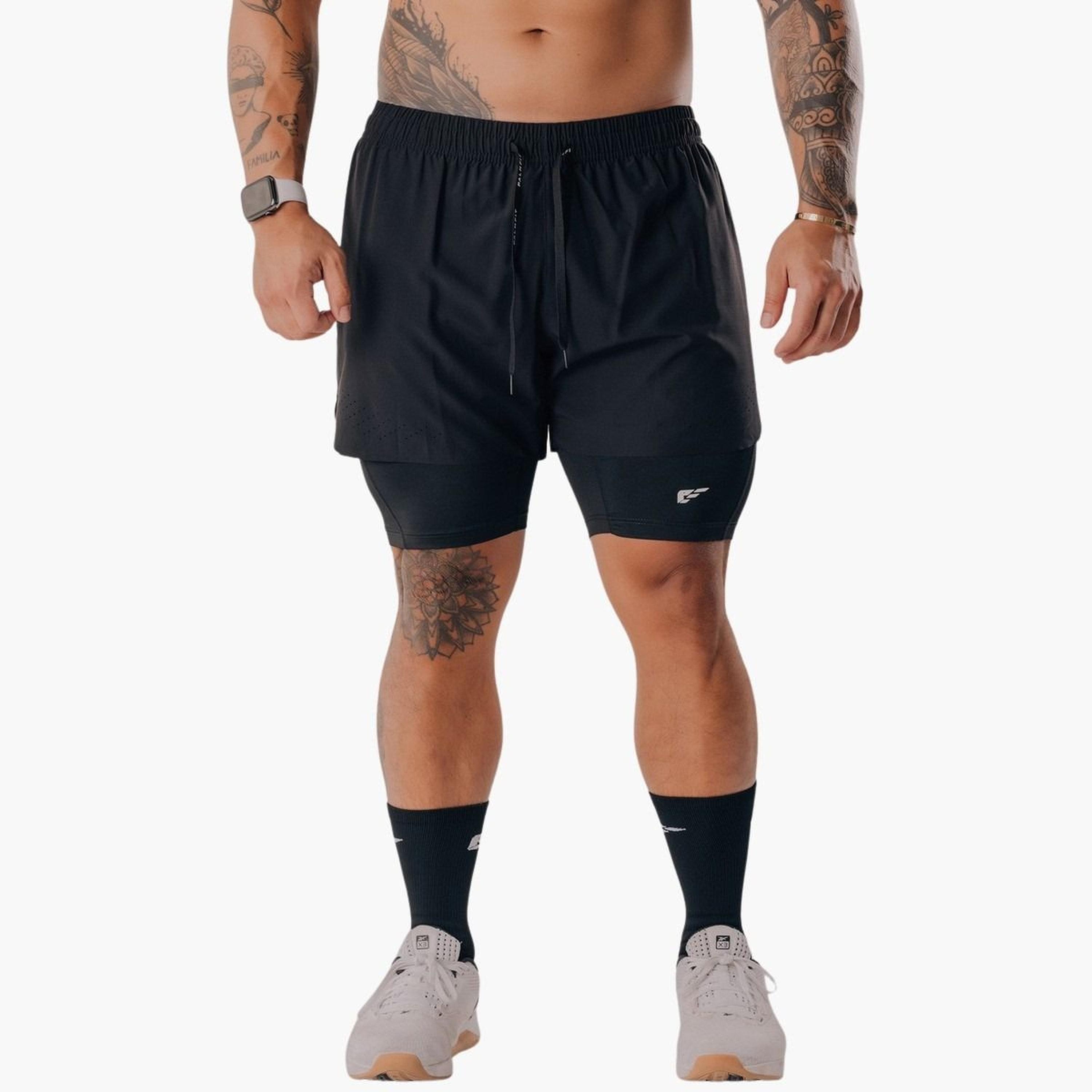 بلام فيت × ستايلي - شورت تدريب 2 في 1 باللون الأسود للرجال-men-clothing-bottoms-shorts-image-4