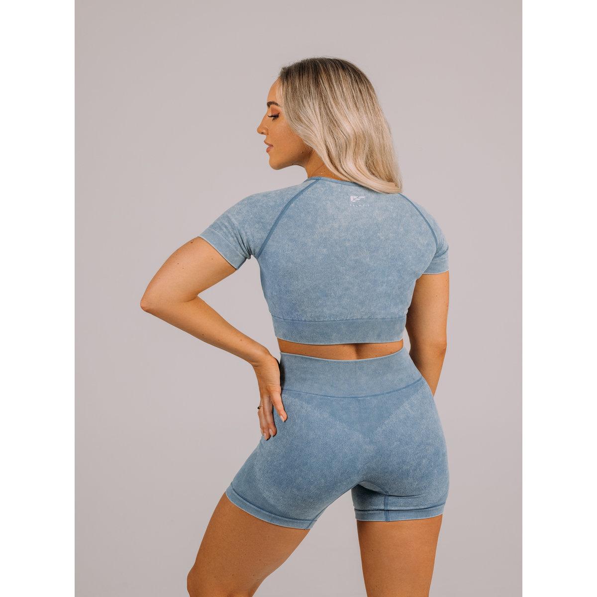 Palmfit X Styli Women Blue Apex Seamless Active Shorts-women-clothing-bottoms-shorts-image-1