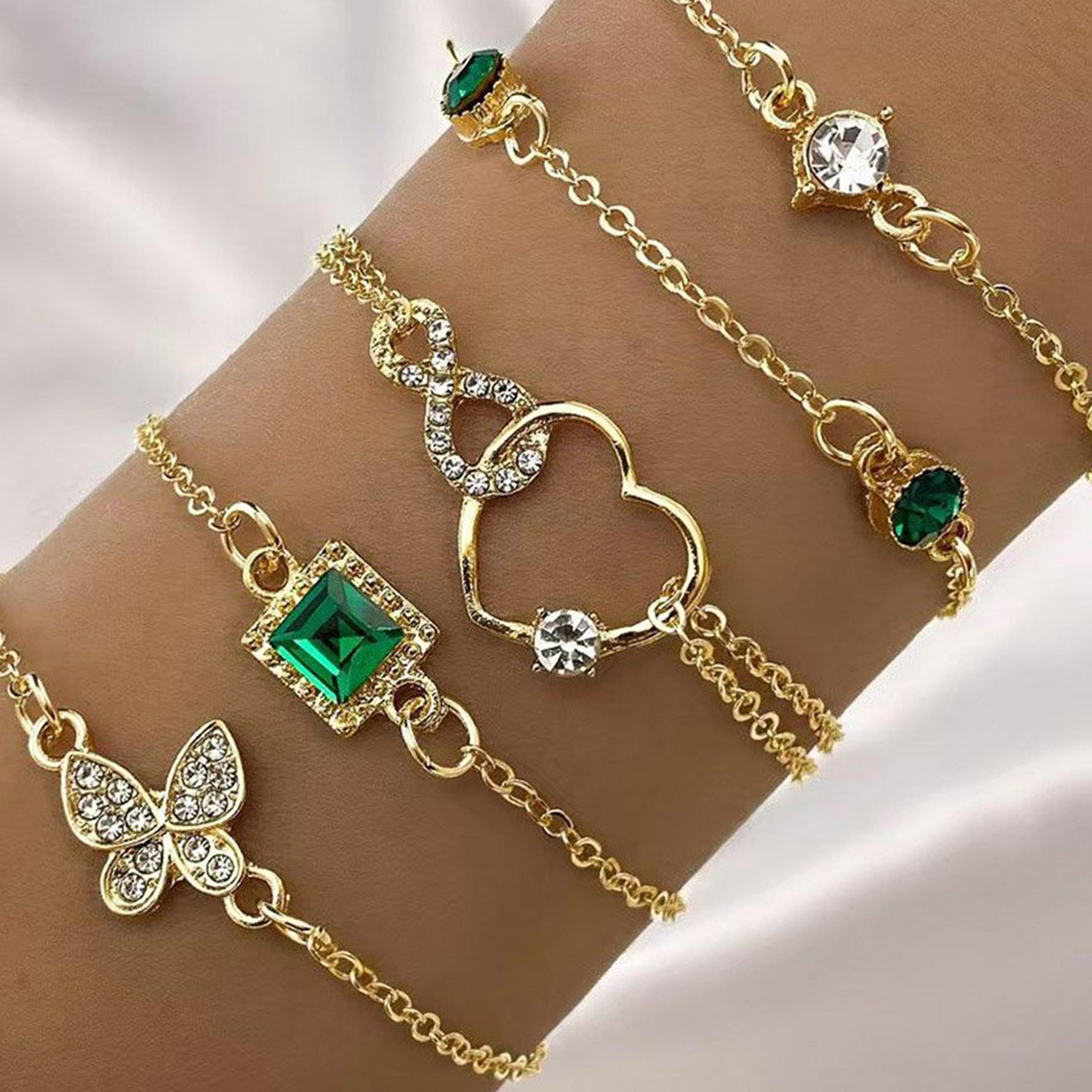 ستايلي - مجموعة من 5 أساور على شكل قلب-women-watchesandjewellery-jewellery-banglesandbracelets-image-5