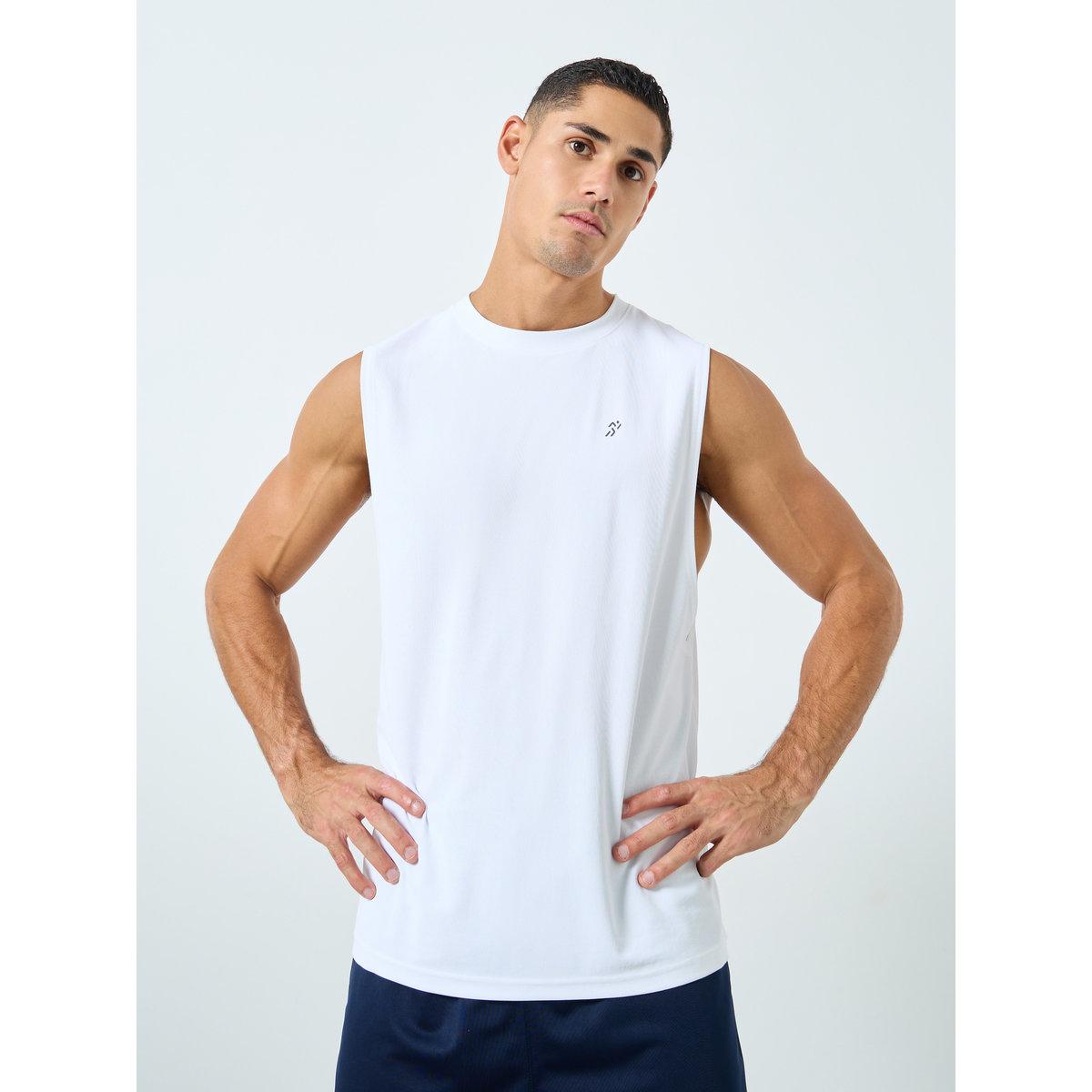 Styli Men White Drop Armhole Training Tank-men-clothing-sportswearandactivewear-tshirtsandpolos-image-1