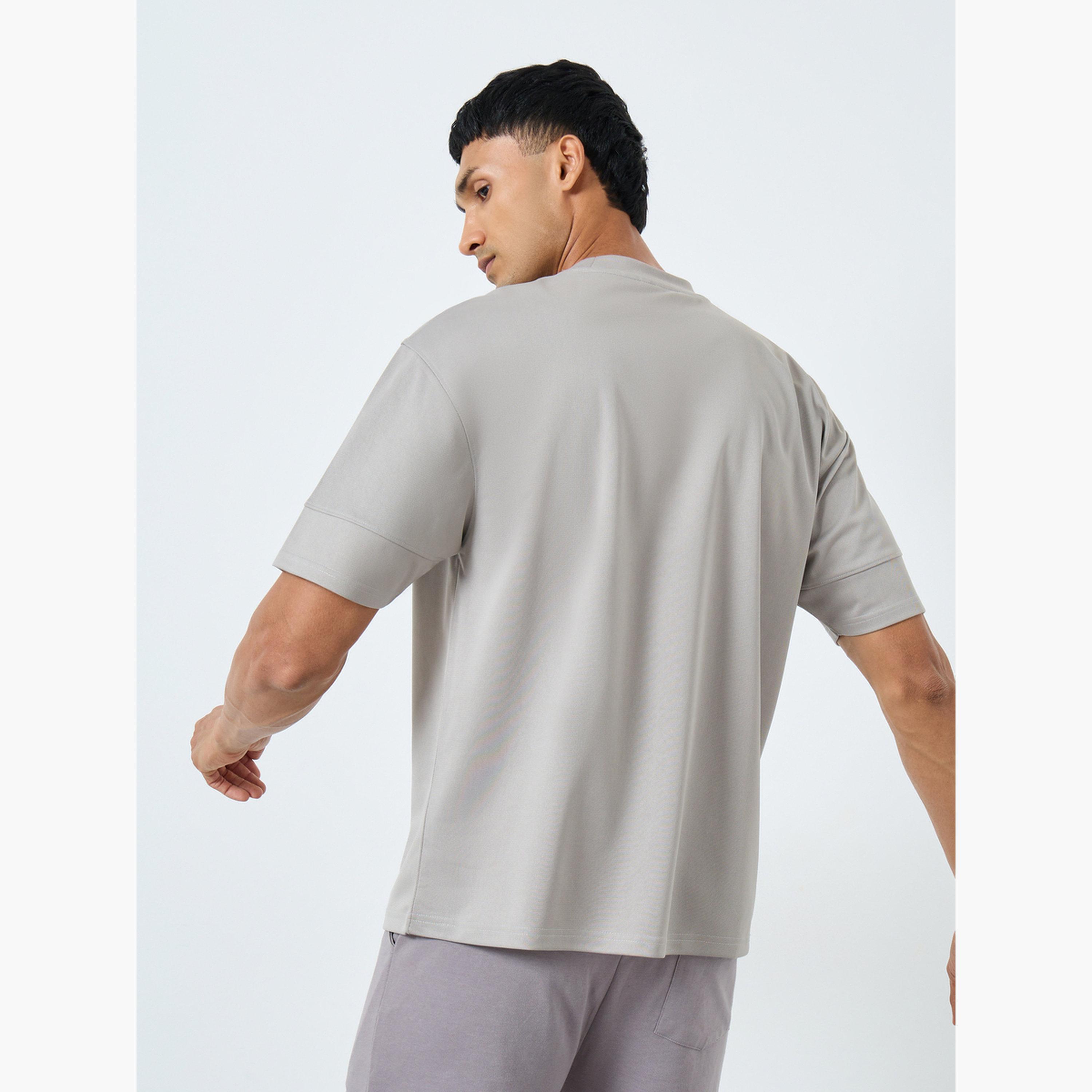 Styli Grey Oversized Slogan Print T-Shirt-men-clothing-sportswearandactivewear-tshirtsandpolos-image-4