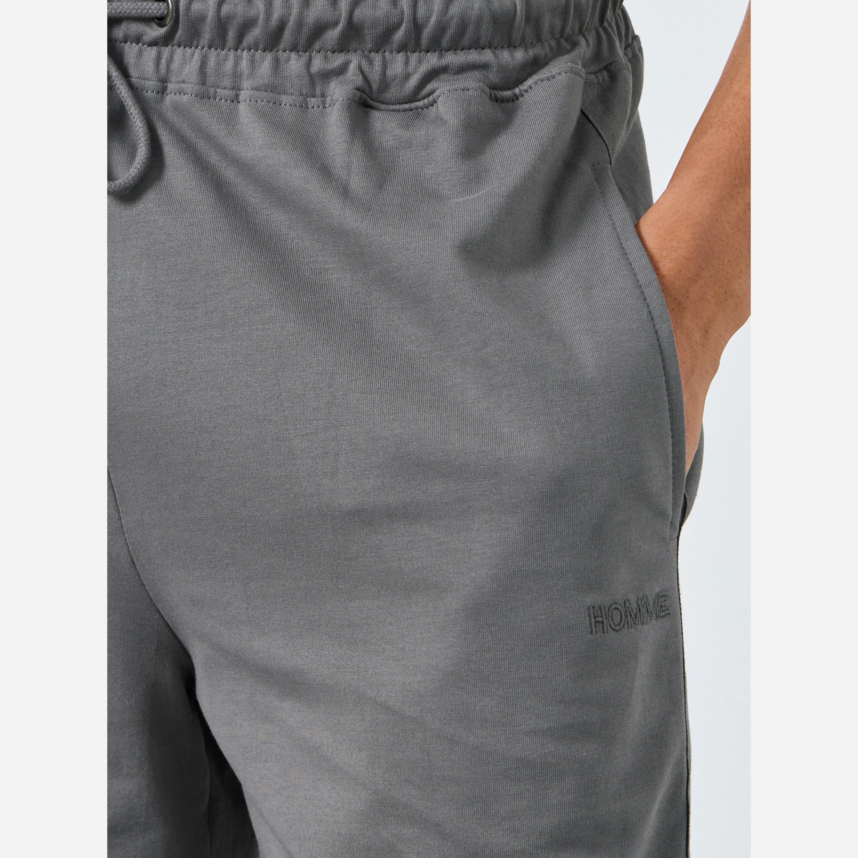 ستايلي - شورت رجالي لون رمادي قماش تيري برباط-sports-men-clothing-bottoms-shorts-image-4
