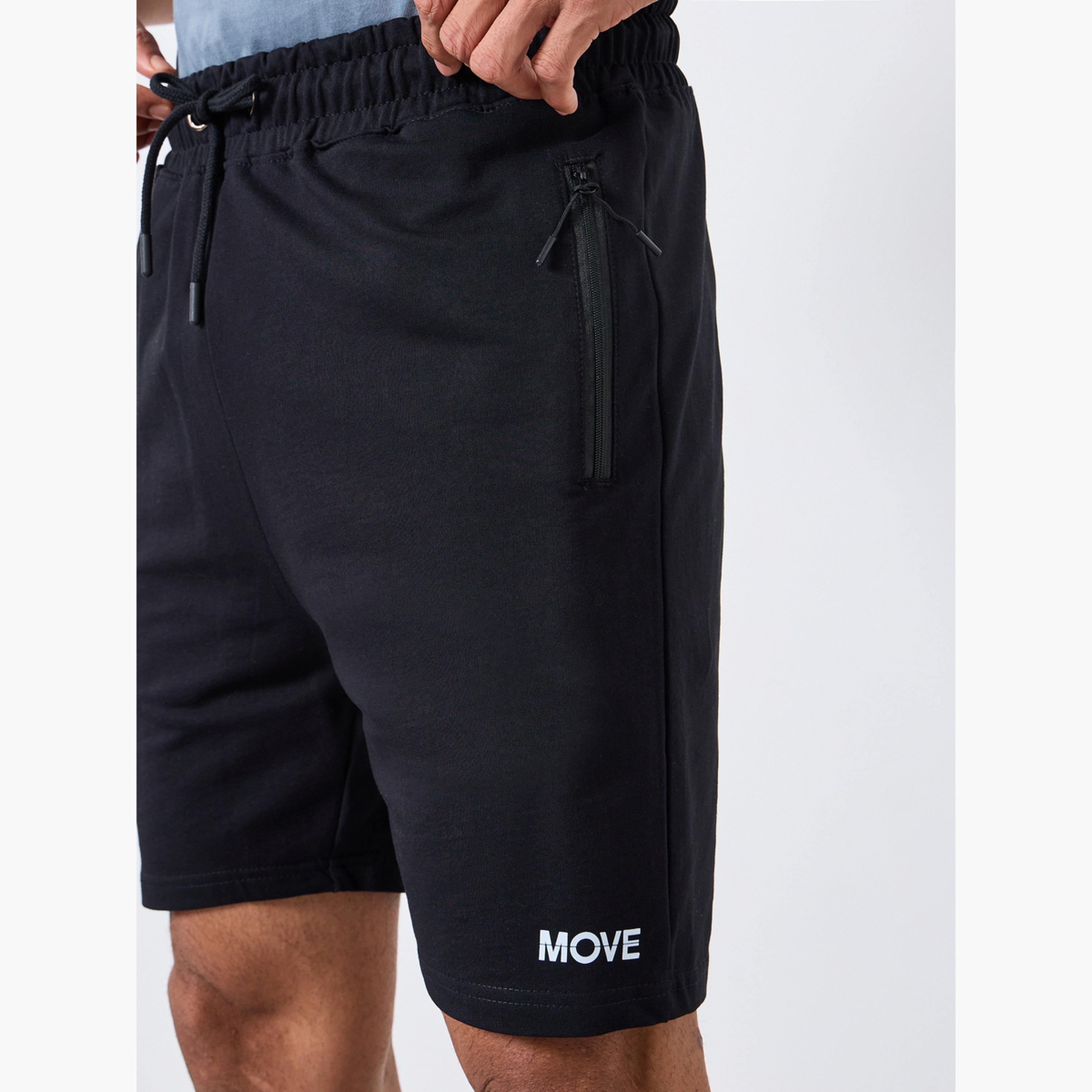 Styli Men Black Athleisure Training Terry Shorts-sports-men-clothing-bottoms-shorts-image-3