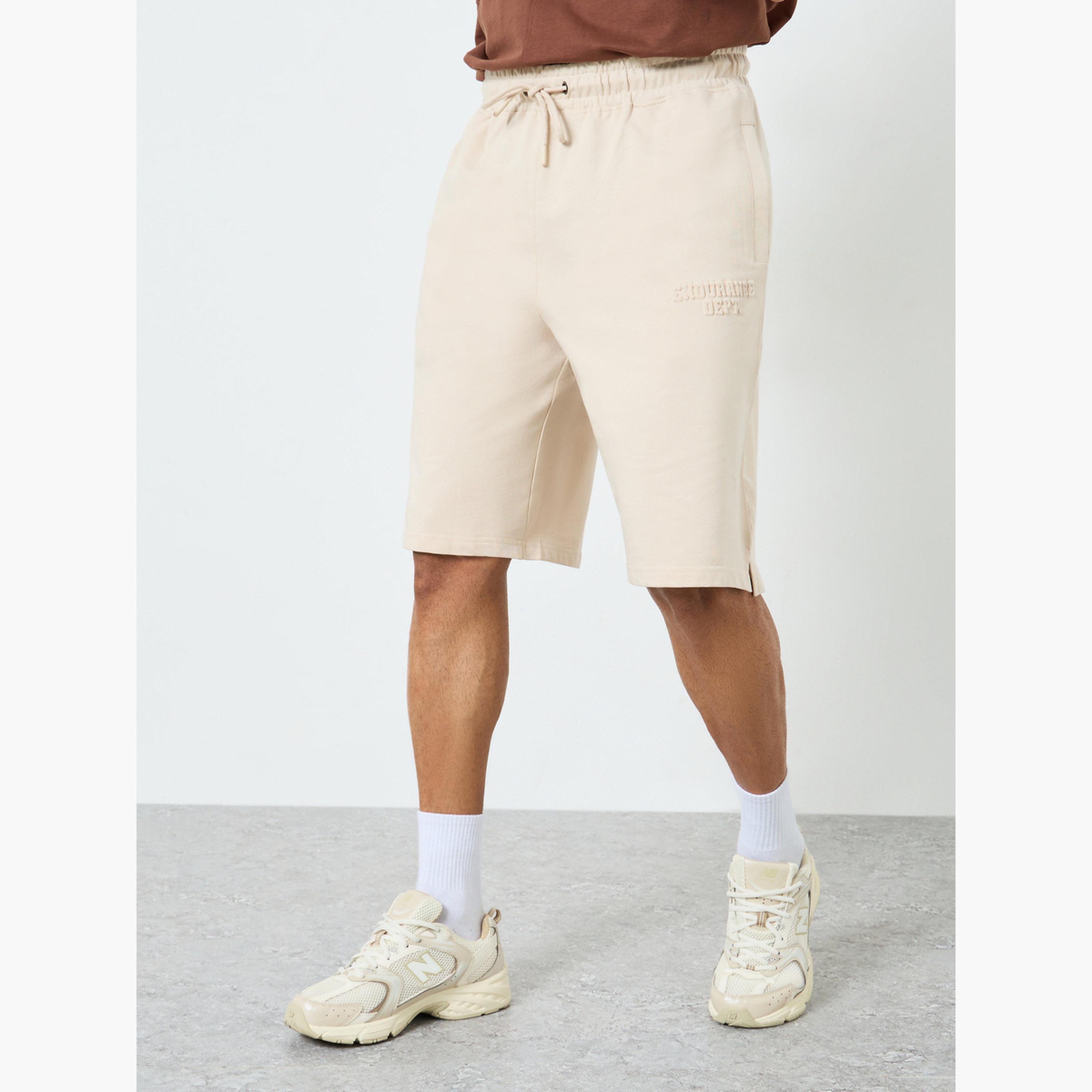 Styli Men Beige Athleisure Training Terry Shorts-men-clothing-sportswearandactivewear-bottoms-shorts-image-1