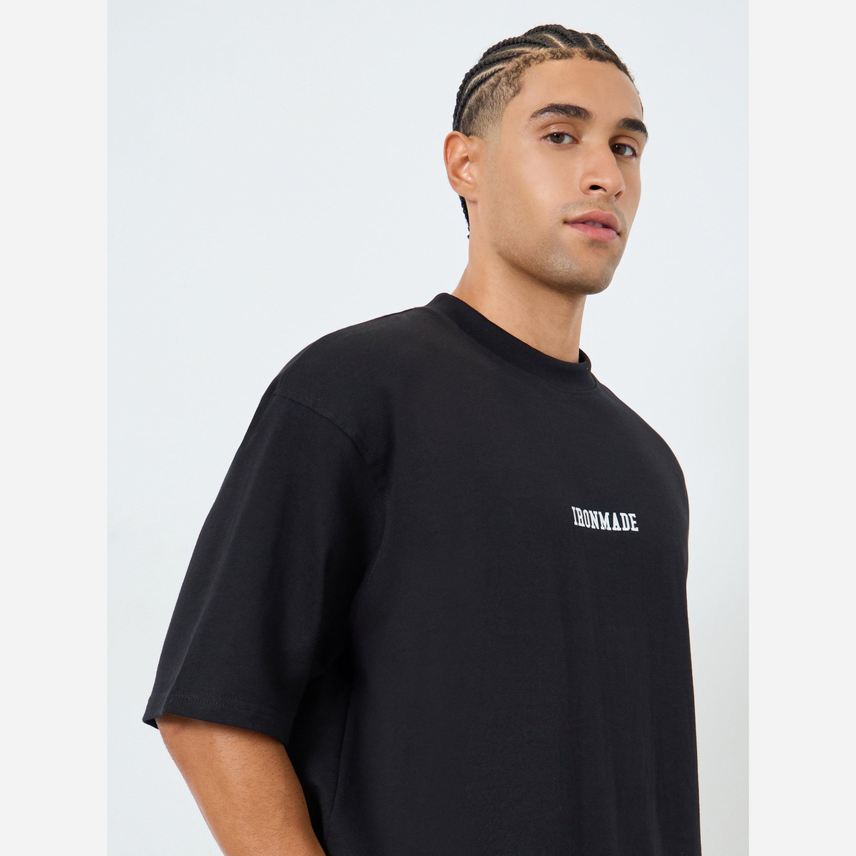 Styli Men Black Oversized Mock Neck Athleisure T-Shirt-men-clothing-sportswearandactivewear-tshirtsandpolos-image-3