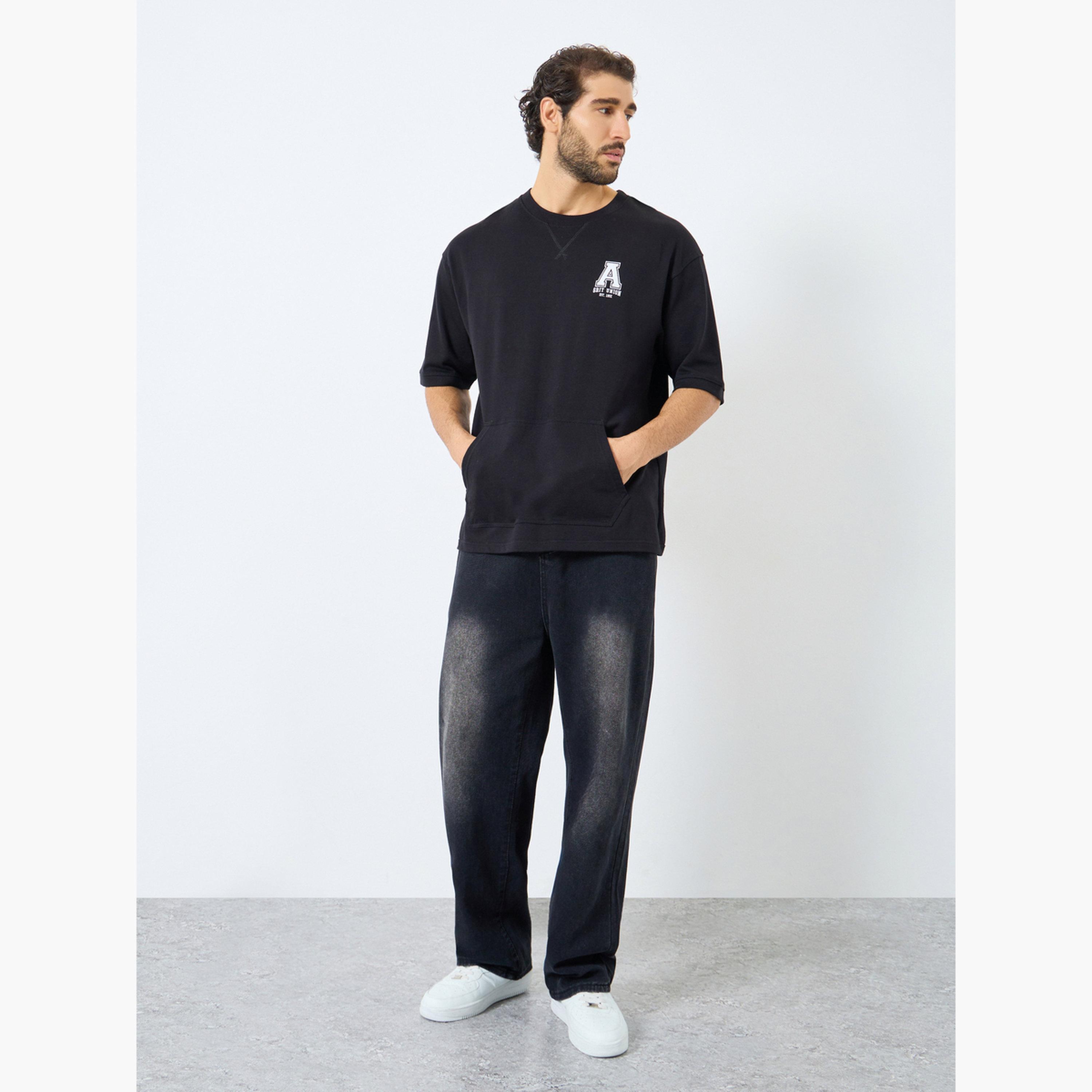 ستايلي - تي شيرت تيري للتدريب تصميم واسع للرجال-men-clothing-sportswearandactivewear-tshirtsandpolos-image-2