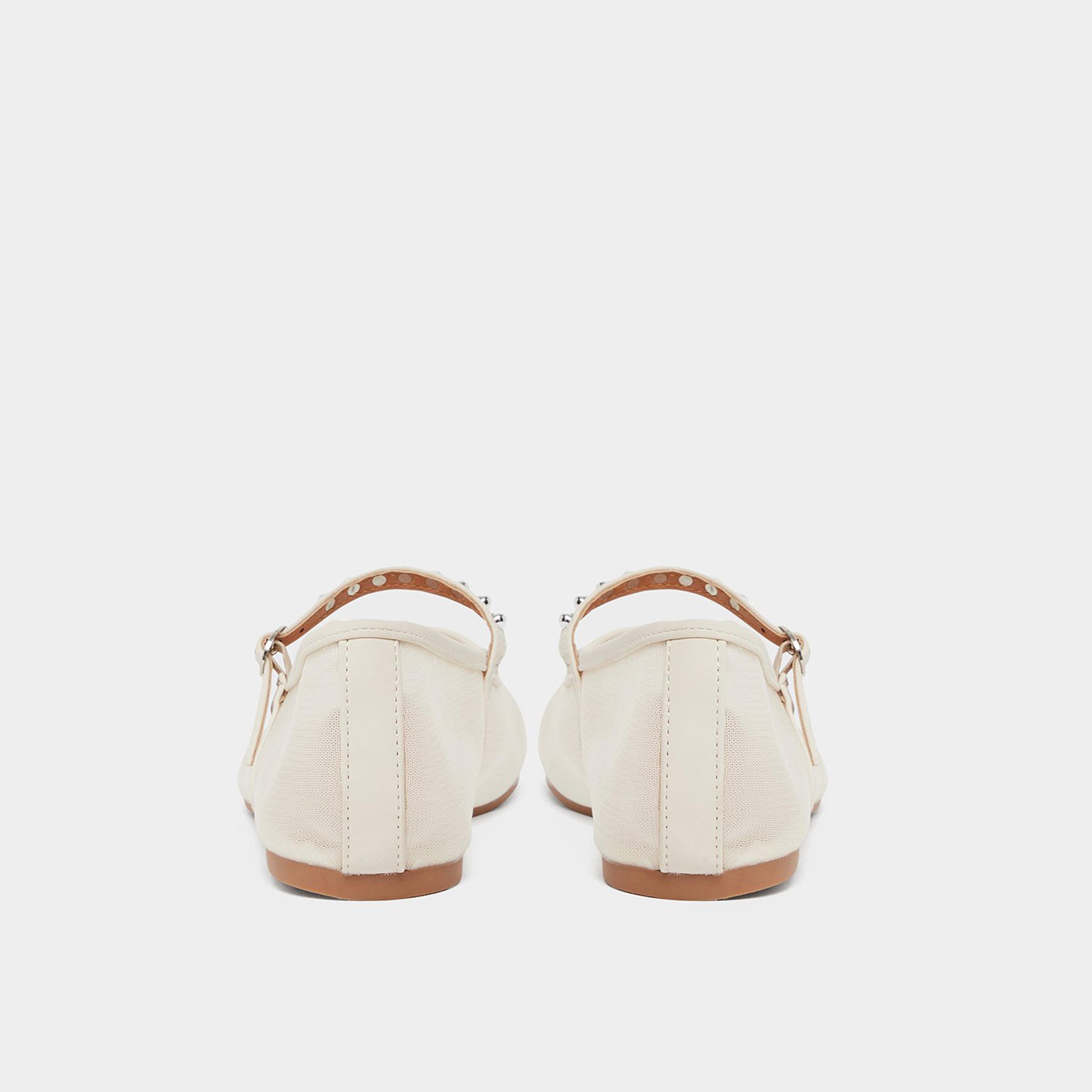 ستايلي - حذاء ماري جين مسطح شبكي بيج-women-shoes-ballerinas-image-5
