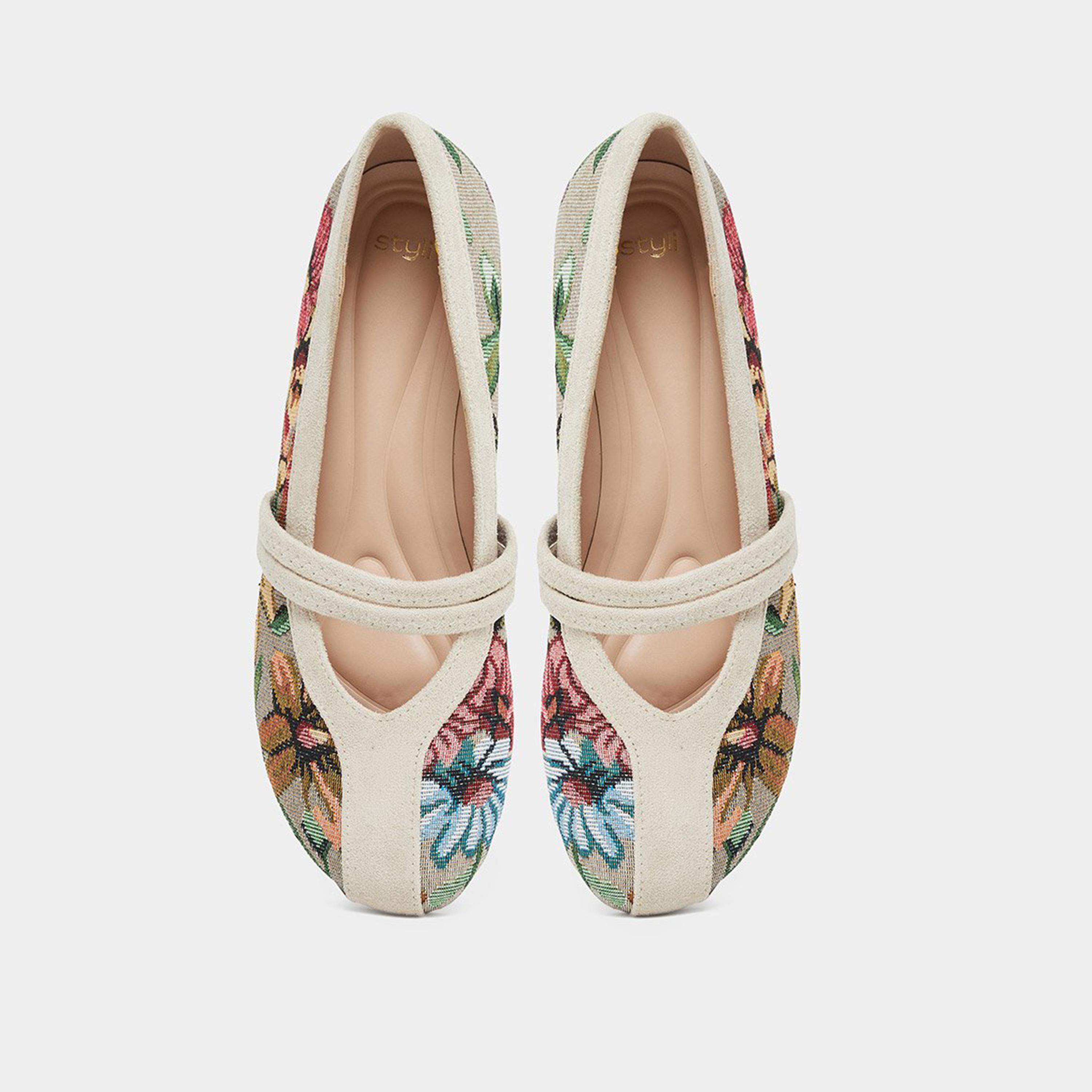 ستايلي - حذاء باليرينا بنقوش زهرية متعددة-women-shoes-flats-ballerinas-image-6