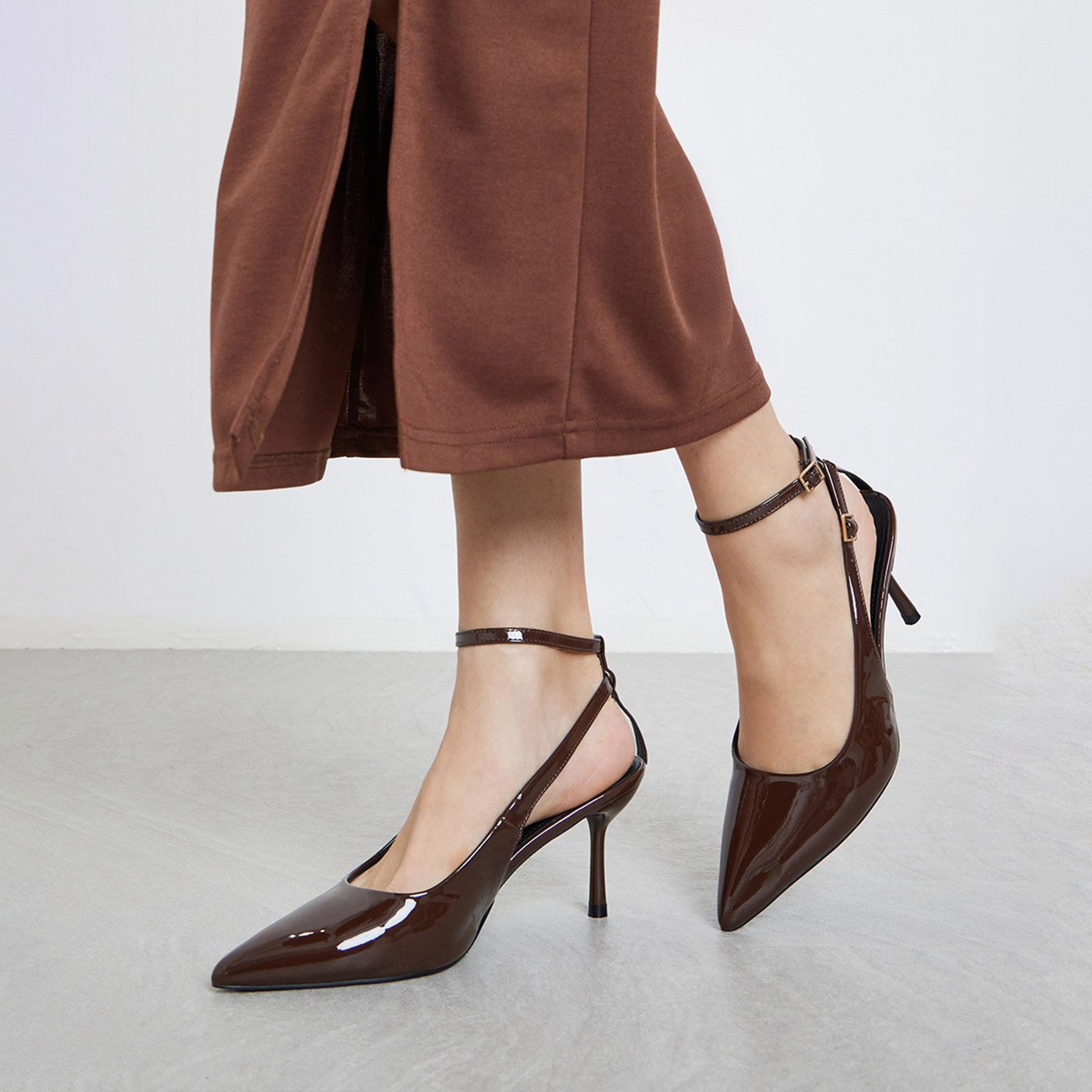 ستايلي - صندل بني بكعب ستيليتو وحزام للكاحل-women-shoes-heels-image-2