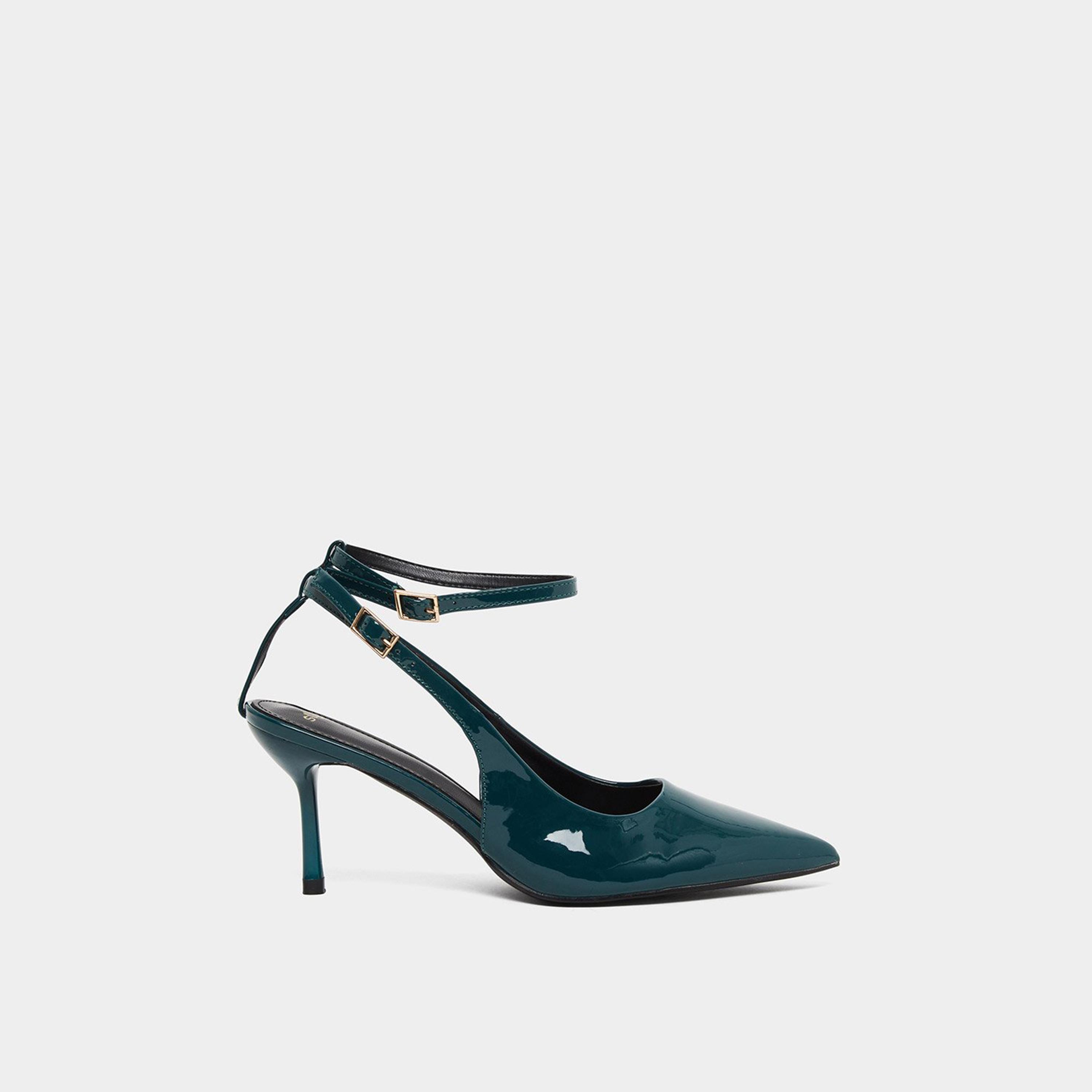 ستايلي - صندل بكعب ستيليتو وحزام للكاحل لون أخضر الداكن-women-shoes-heels-image-3
