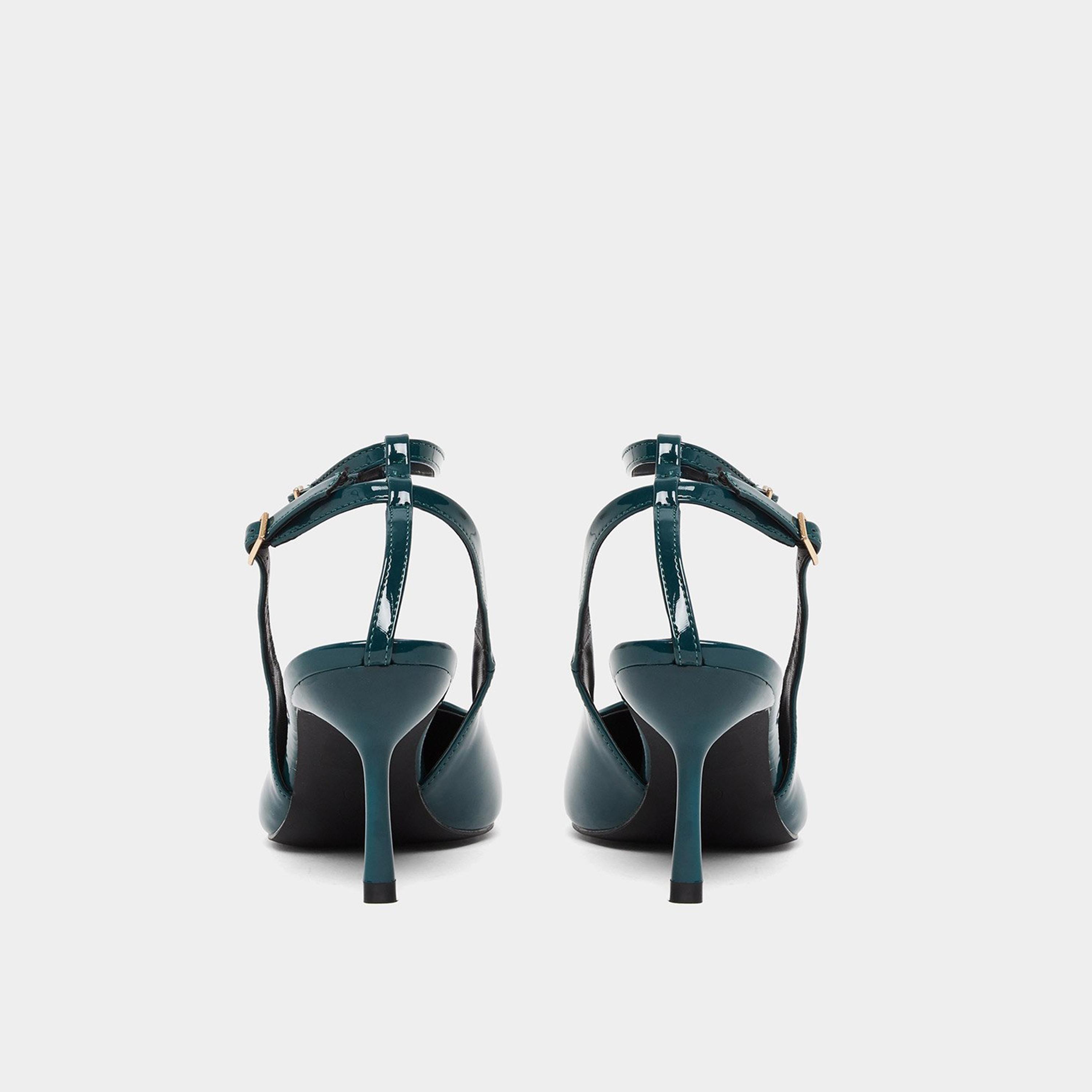 Styli Women Dark Green Ankle Strap Stiletto Heel Sandals-women-shoes-heels-image-5