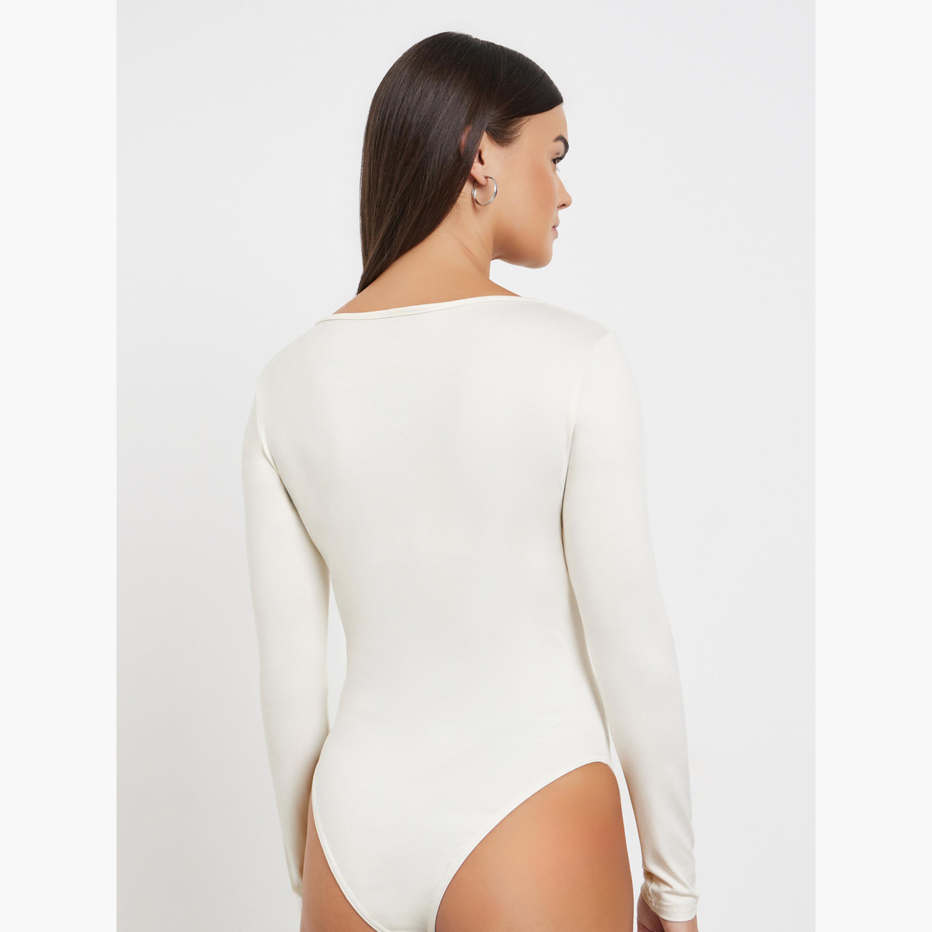 Styli Cream Sweetheart Neck Bodysuit-women-clothing-tshirts-image-6
