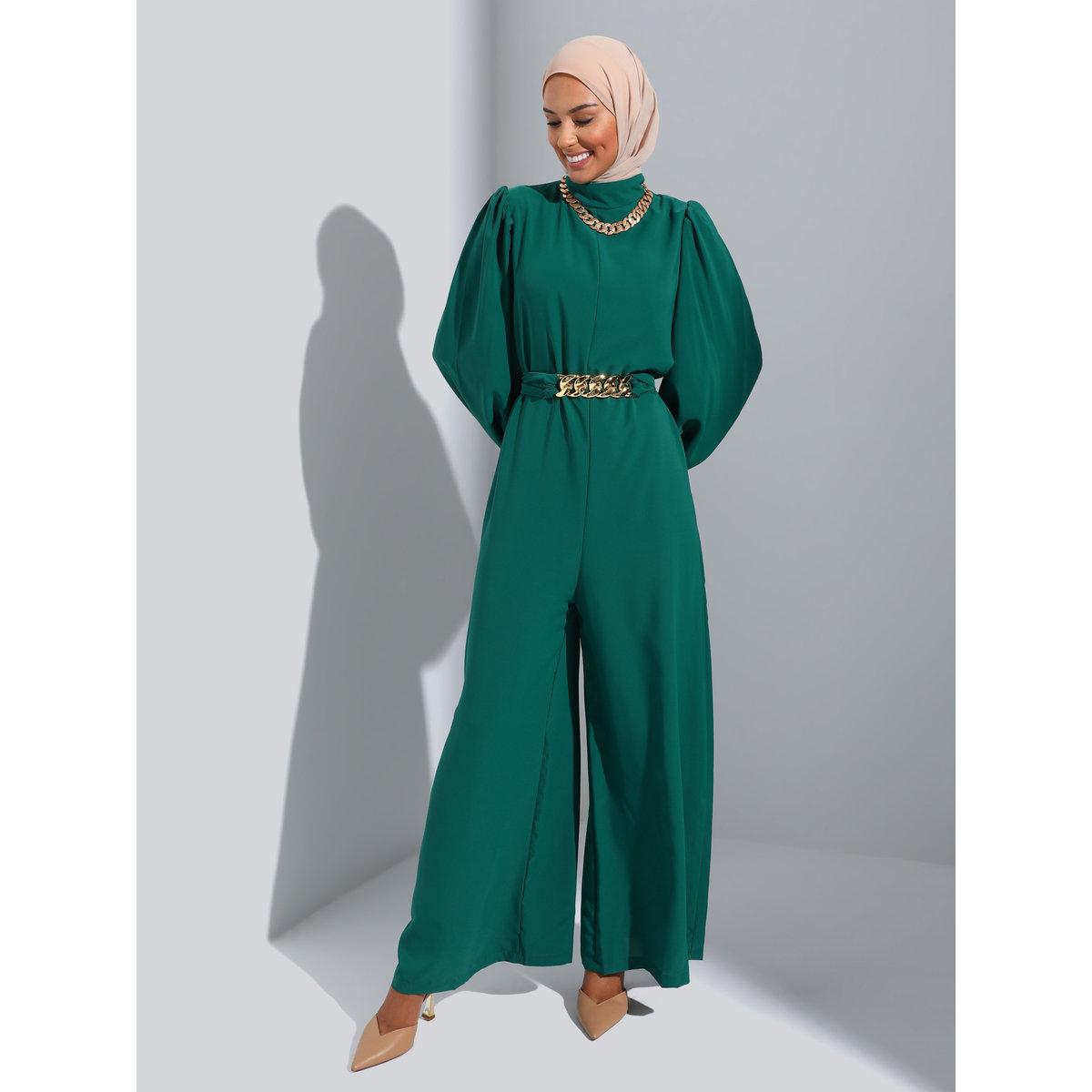 جمبسوت بقصة أرجل واسعة مع حزام سلسلة-women-clothing-jumpsuits-image-2