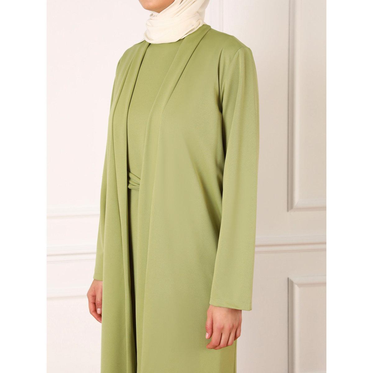 طقم منسق من كيمونو وفستان طويل بتفاصيل ربطة-women-clothing-coordsets-image-3